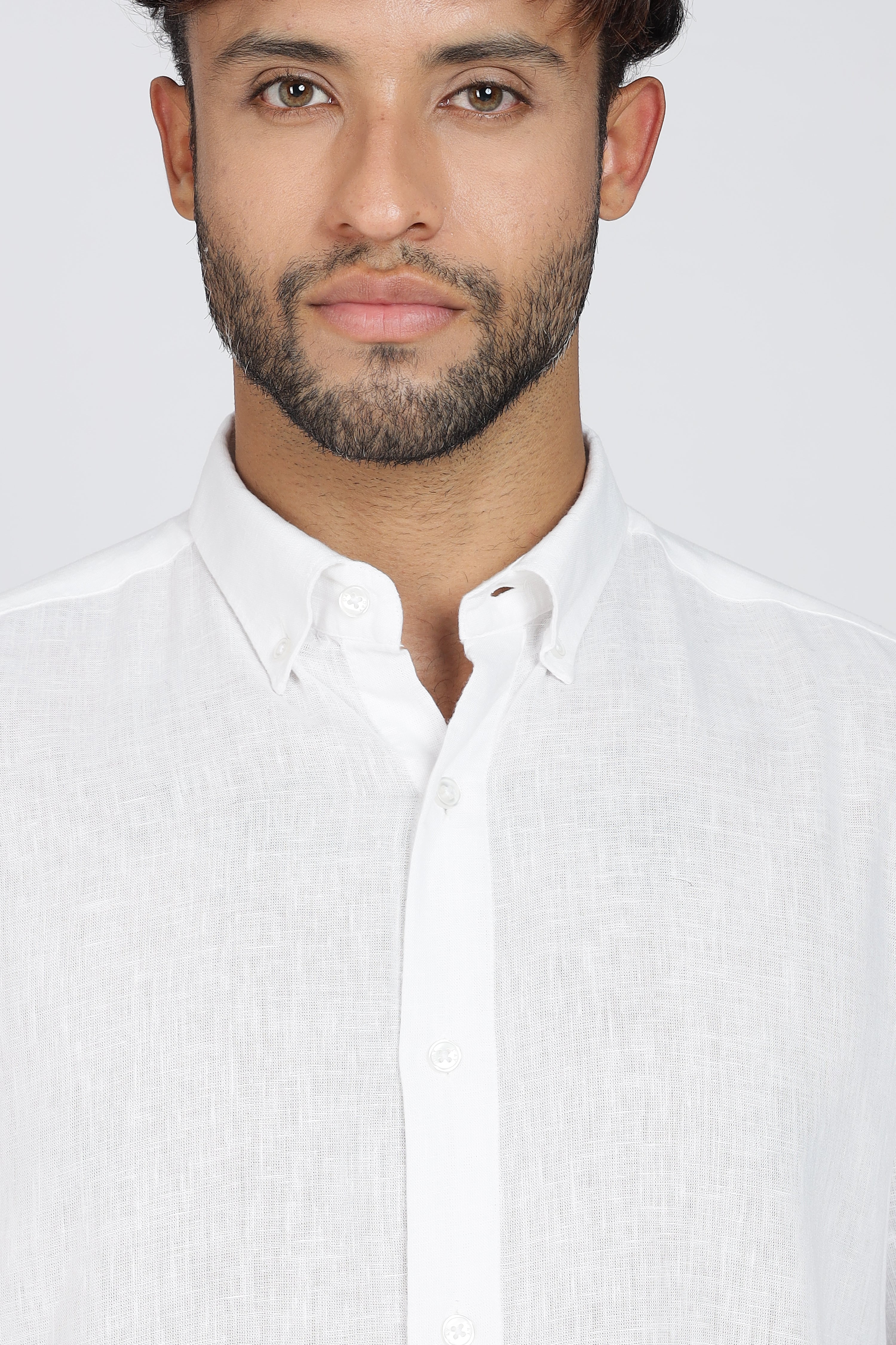 Men's Full Sleeves Plain White Shirt | Imported Linen Fabric| Formal & Party Wear