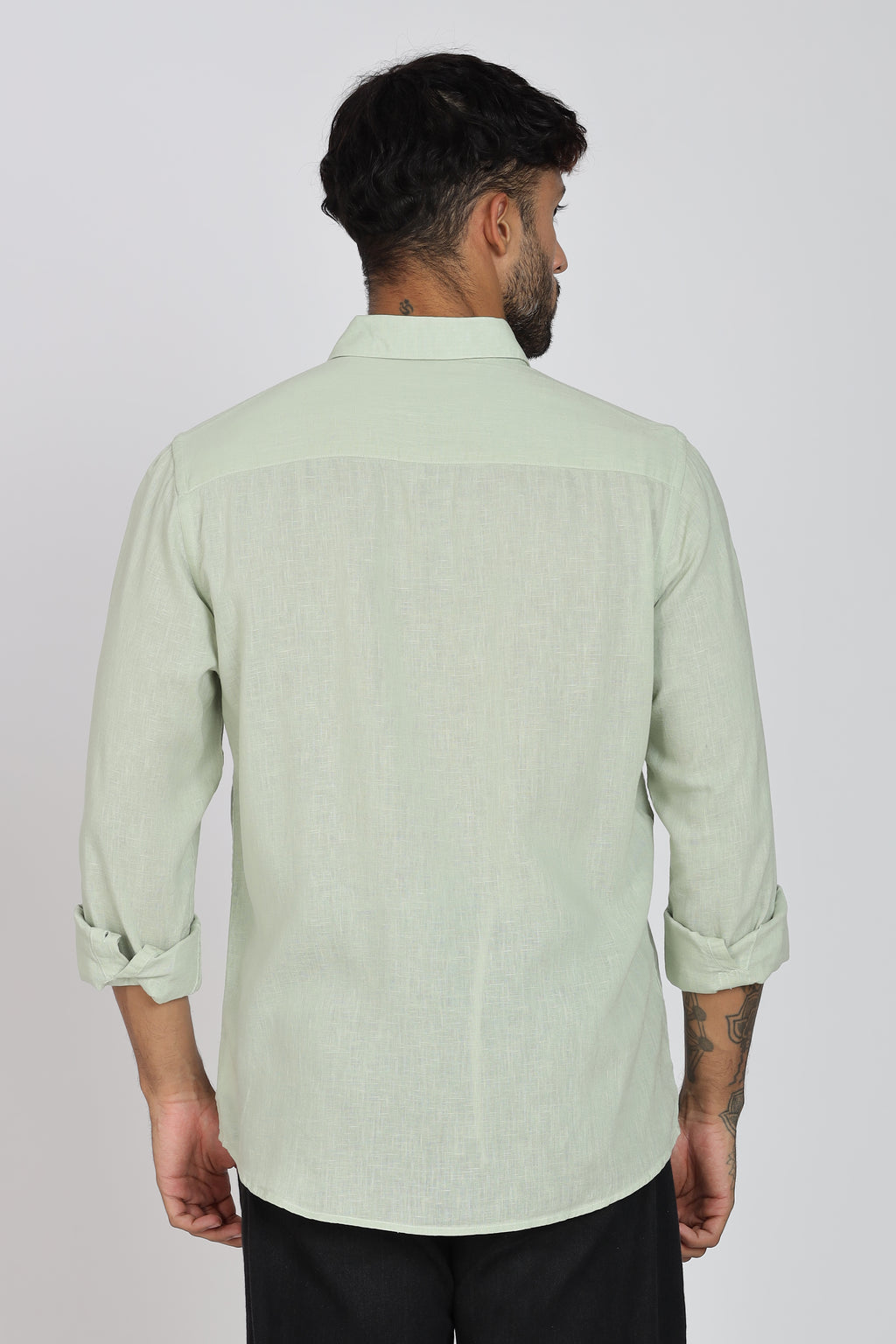 Men's Full Sleeves Plain Pista Shirt | Imported Linen Fabric | Formal & Party Wear