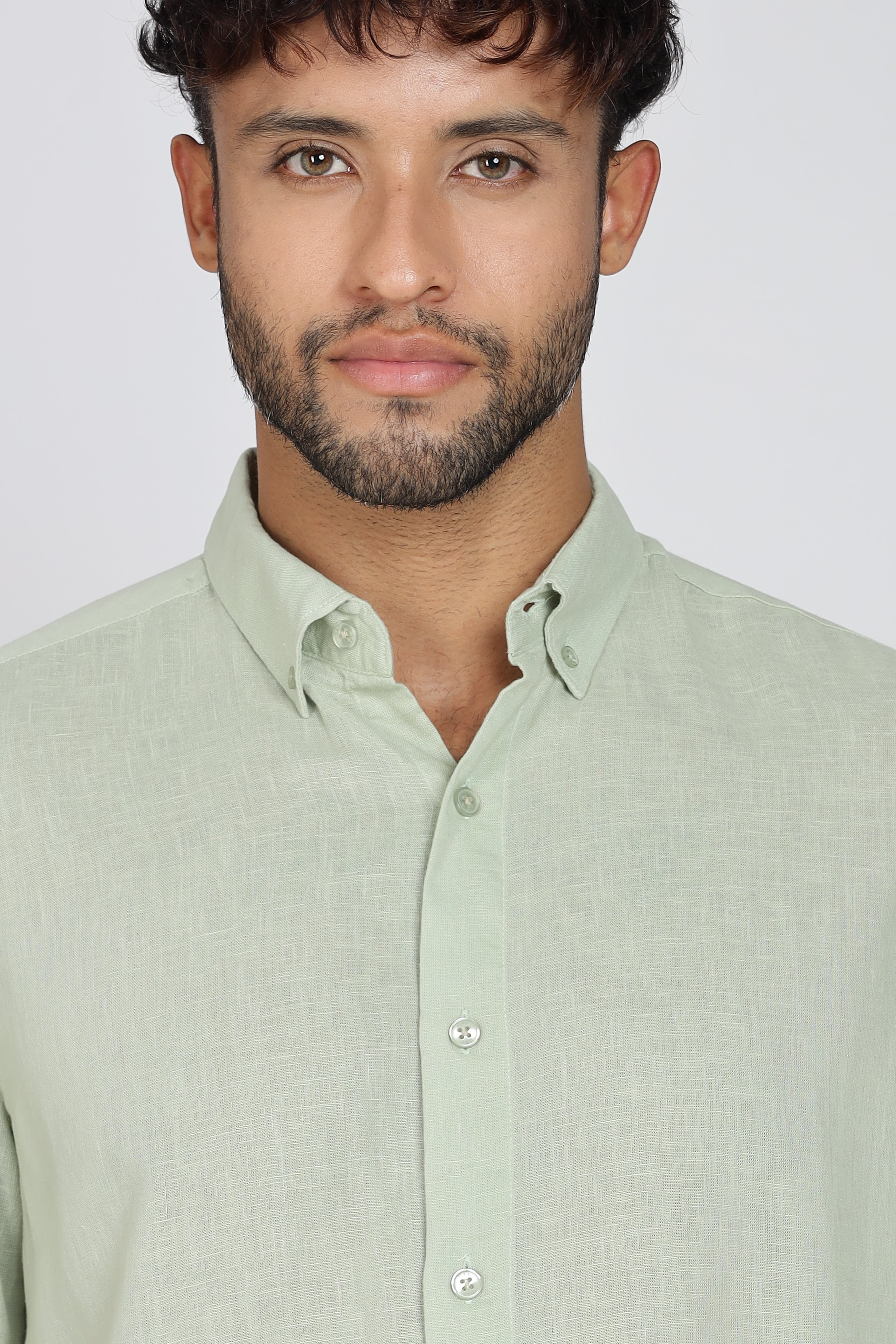 Men's Full Sleeves Plain Pista Shirt | Imported Linen Fabric | Formal & Party Wear