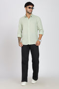 Men's Full Sleeves Plain Pista Shirt | Imported Linen Fabric | Formal & Party Wear