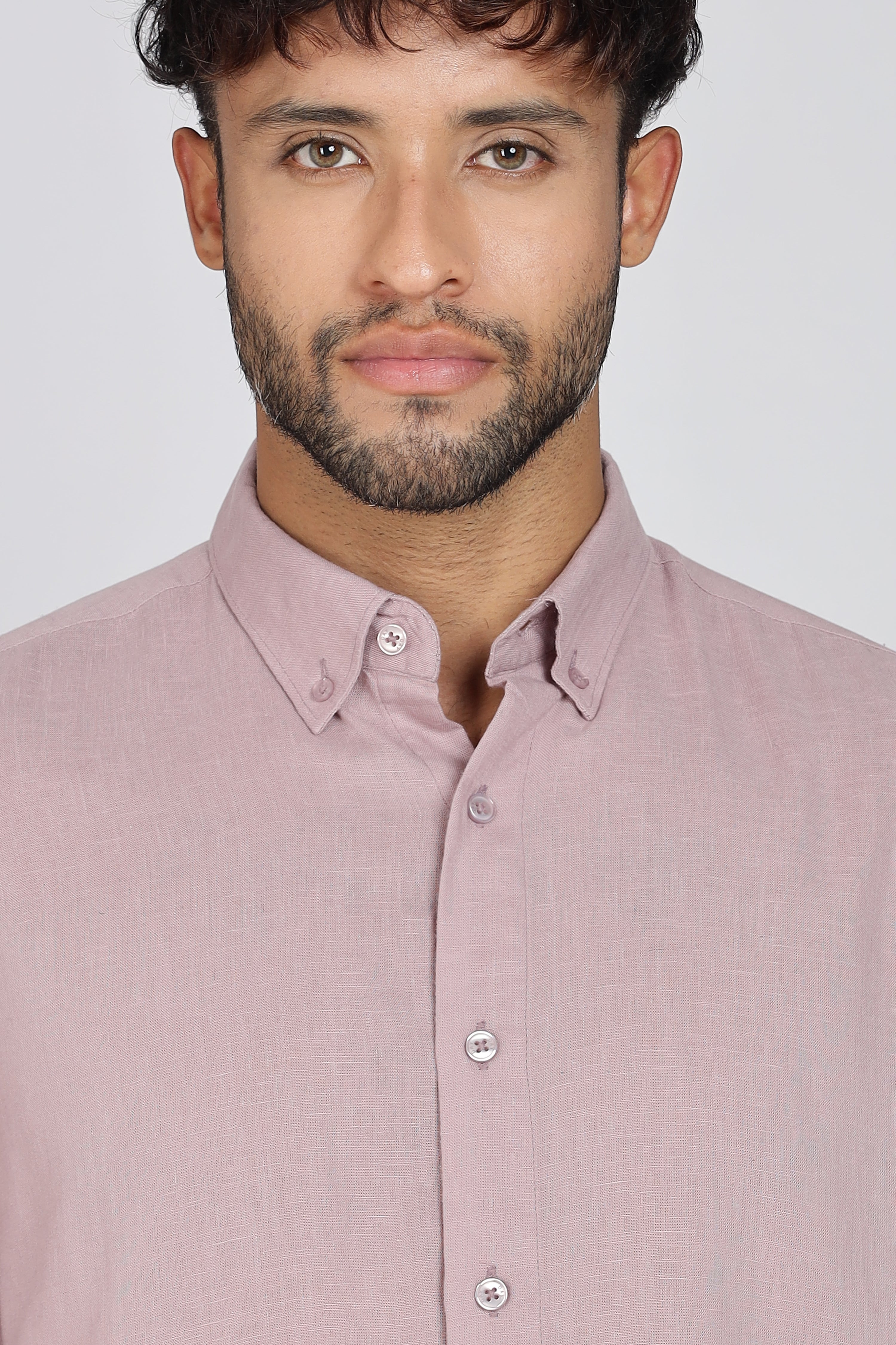 Men's Full Sleeves Plain Pink Shirt | Imported Linen Fabric | Formal & Party Wear