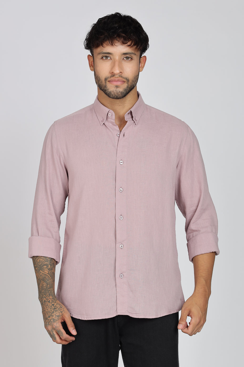 Men's Full Sleeves Plain Pink Shirt | Imported Fabric Stitchless | Formal & Party Wear