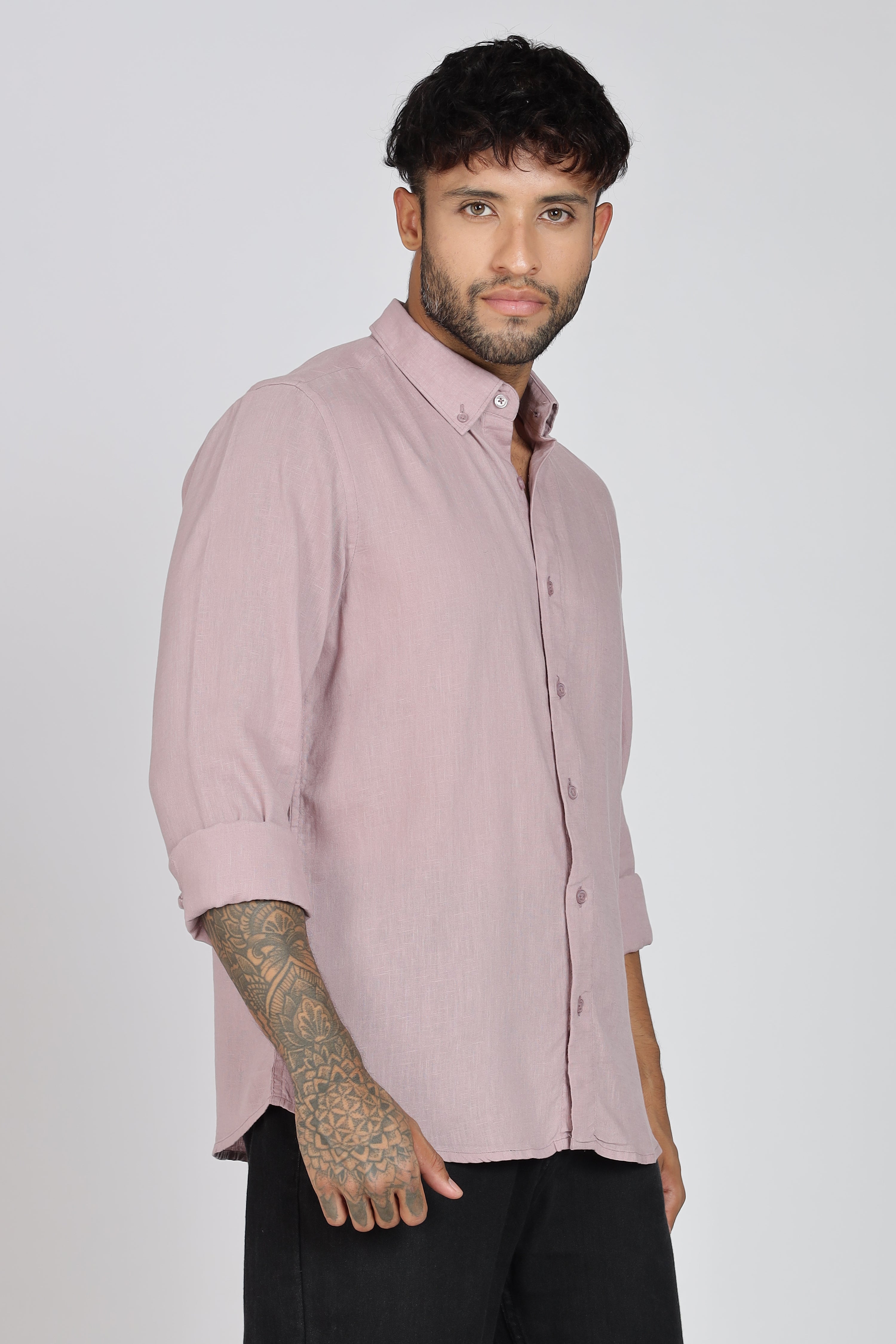 Men's Full Sleeves Plain Pink Shirt | Imported Fabric Stitchless | Formal & Party Wear