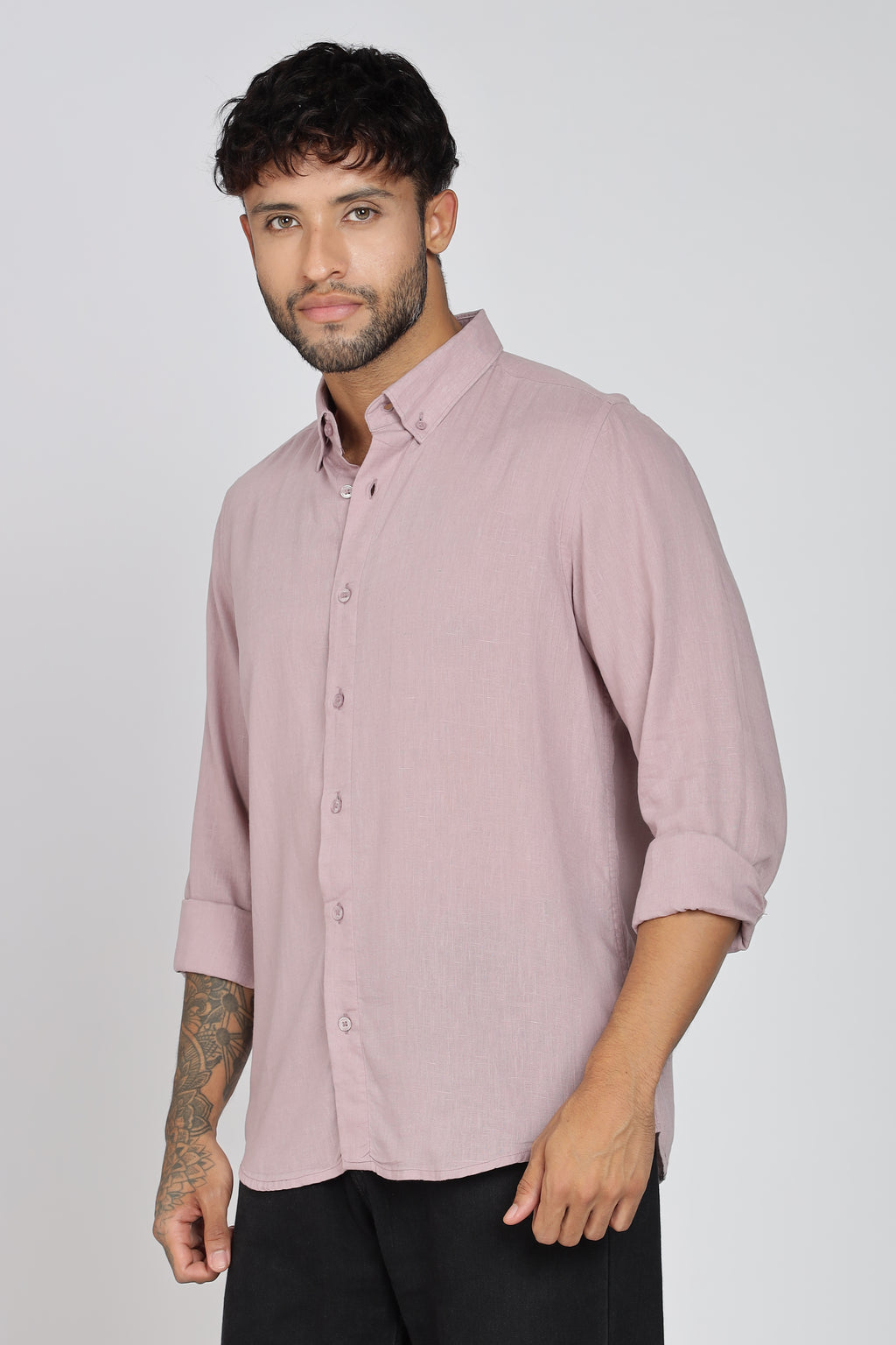Men's Full Sleeves Plain Pink Shirt | Imported Fabric Stitchless | Formal & Party Wear
