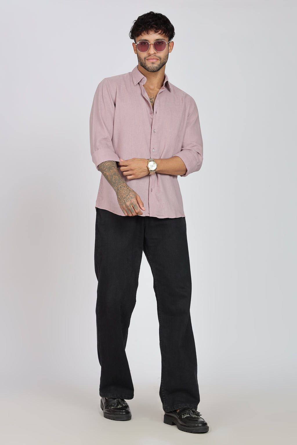 Men's Full Sleeves Plain Pink Shirt | Imported Fabric Stitchless | Formal & Party Wear