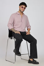 Men's Full Sleeves Plain Pink Shirt | Imported Fabric Stitchless | Formal & Party Wear