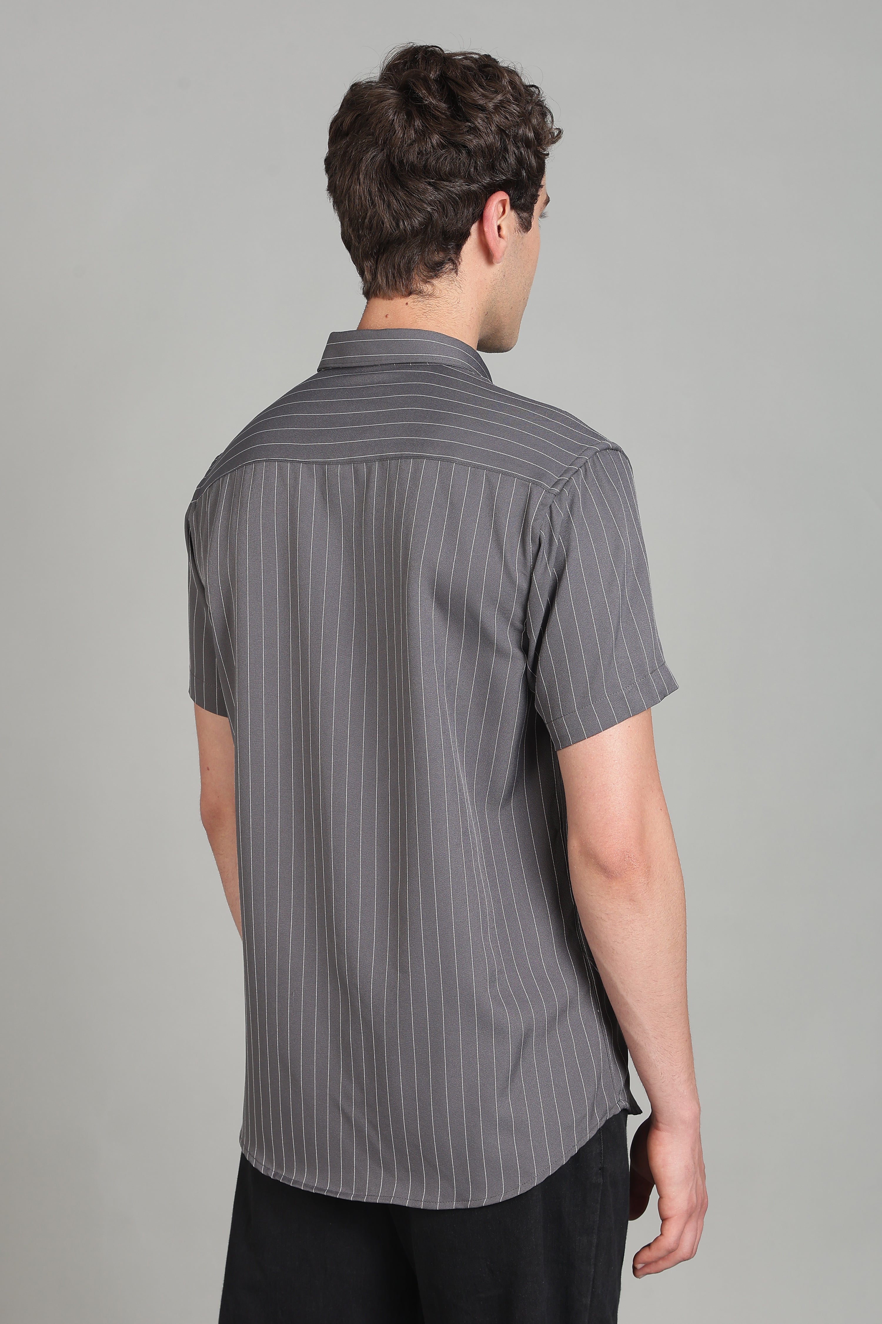 Men's Half Sleeves Plain Grey Shirt | Imported Turkish Fabric | Casual, Office & Vacation Wear