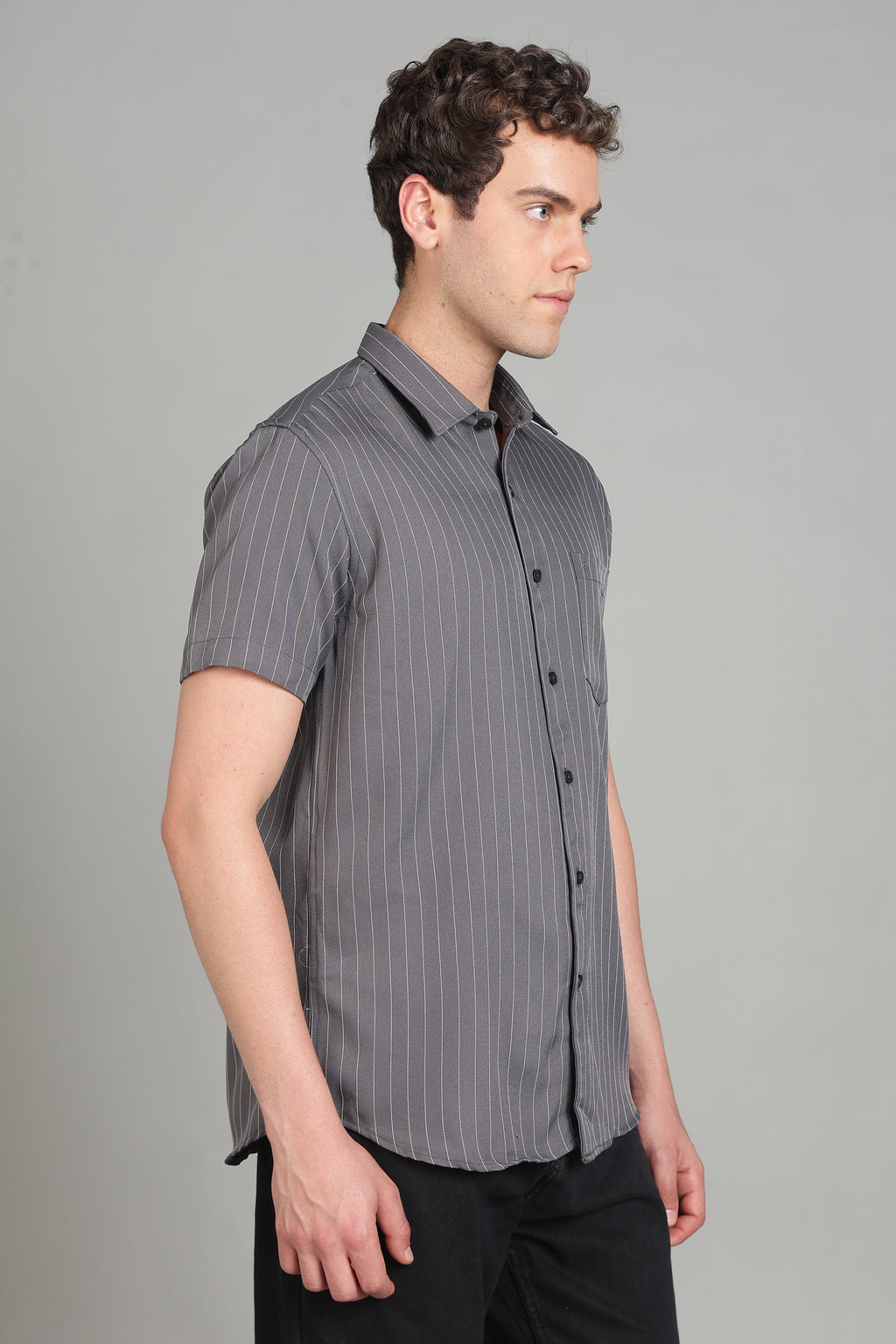 Men's Half Sleeves Plain Grey Shirt | Imported Turkish Fabric | Casual, Office & Vacation Wear
