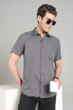 Men's Half Sleeves Plain Grey Shirt | Imported Turkish Fabric | Casual, Office & Vacation Wear