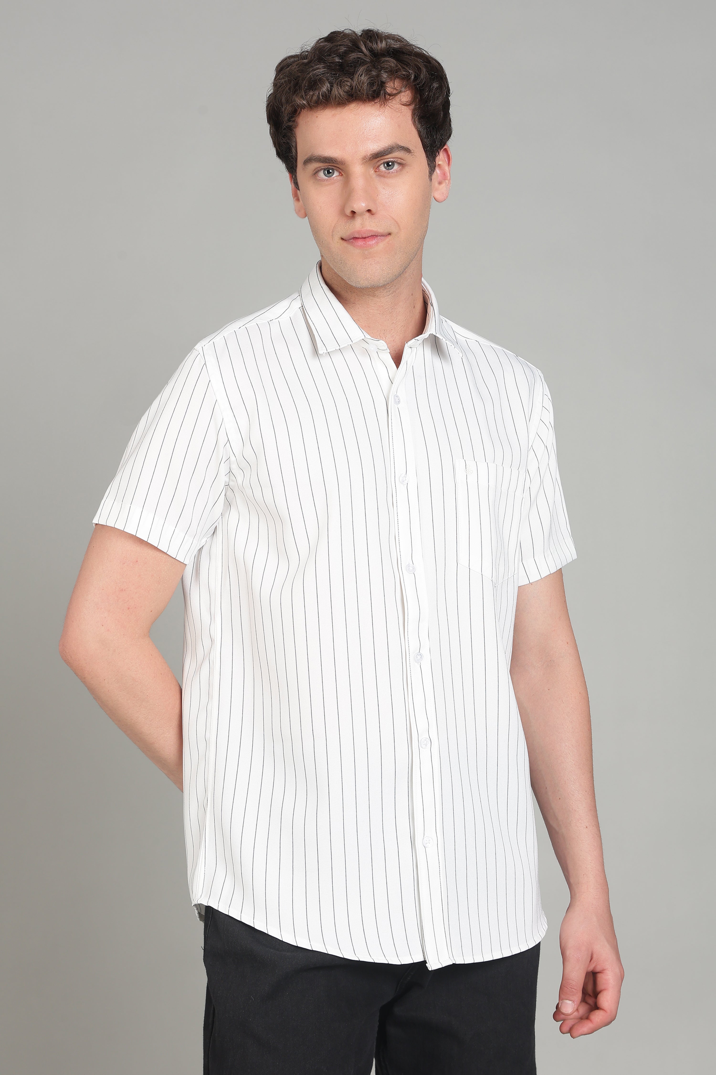 Men's Half Sleeves Plain White Shirt | Imported Turkish Fabric | Casual, Office & Vacation Wear