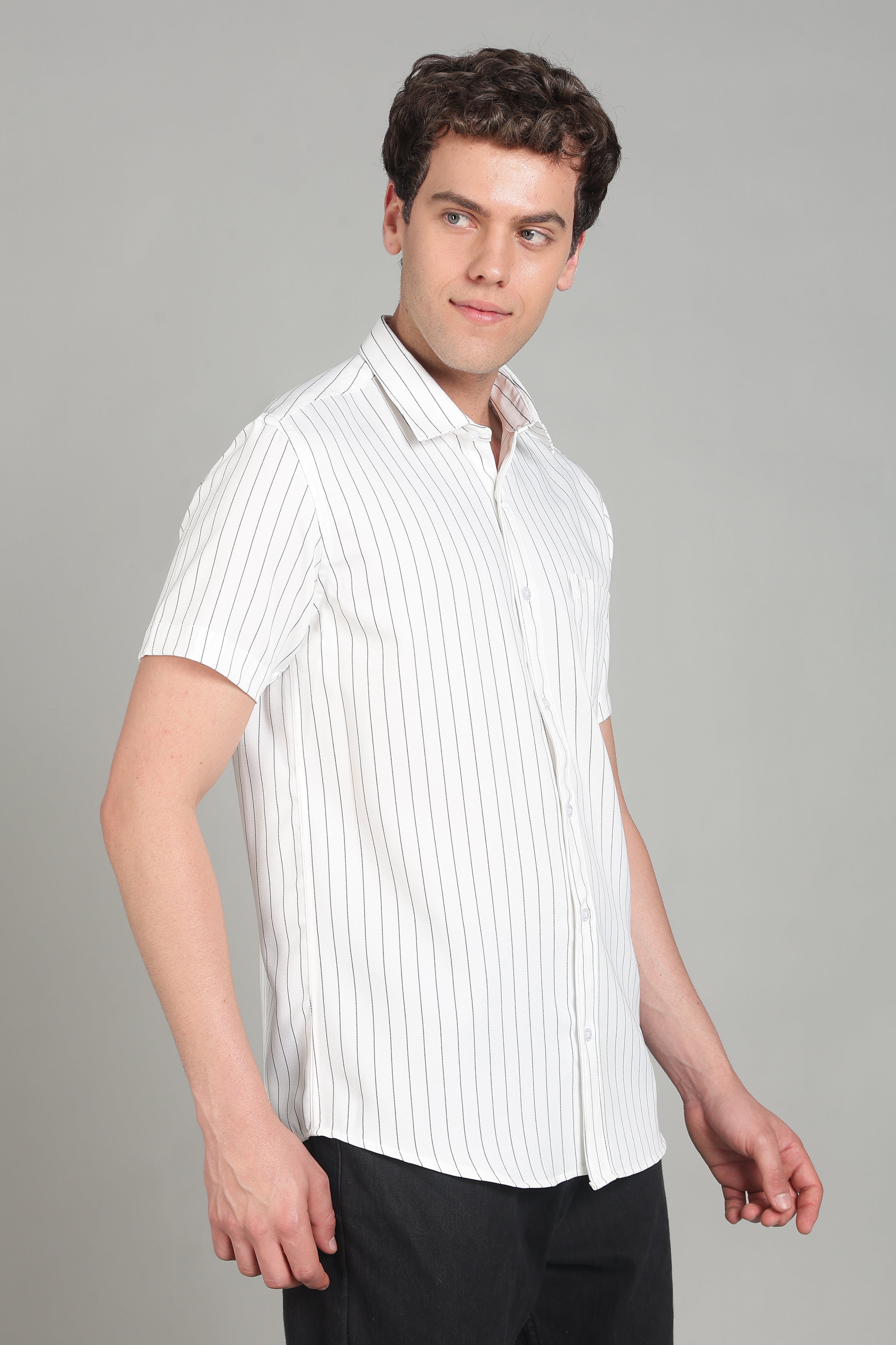 Men's Half Sleeves Plain White Shirt | Imported Turkish Fabric | Casual, Office & Vacation Wear