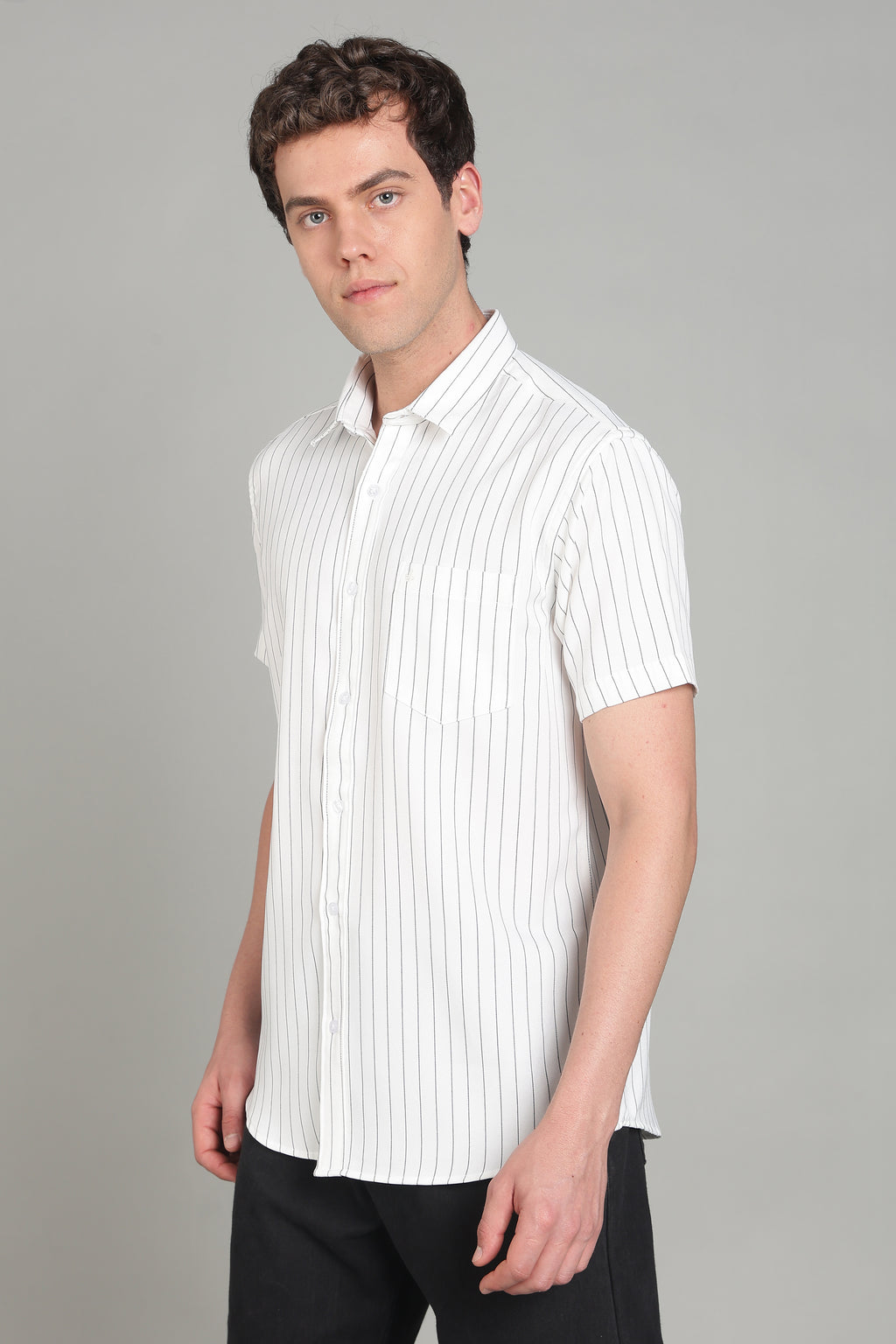 Men's Half Sleeves Plain White Shirt | Imported Turkish Fabric | Casual, Office & Vacation Wear