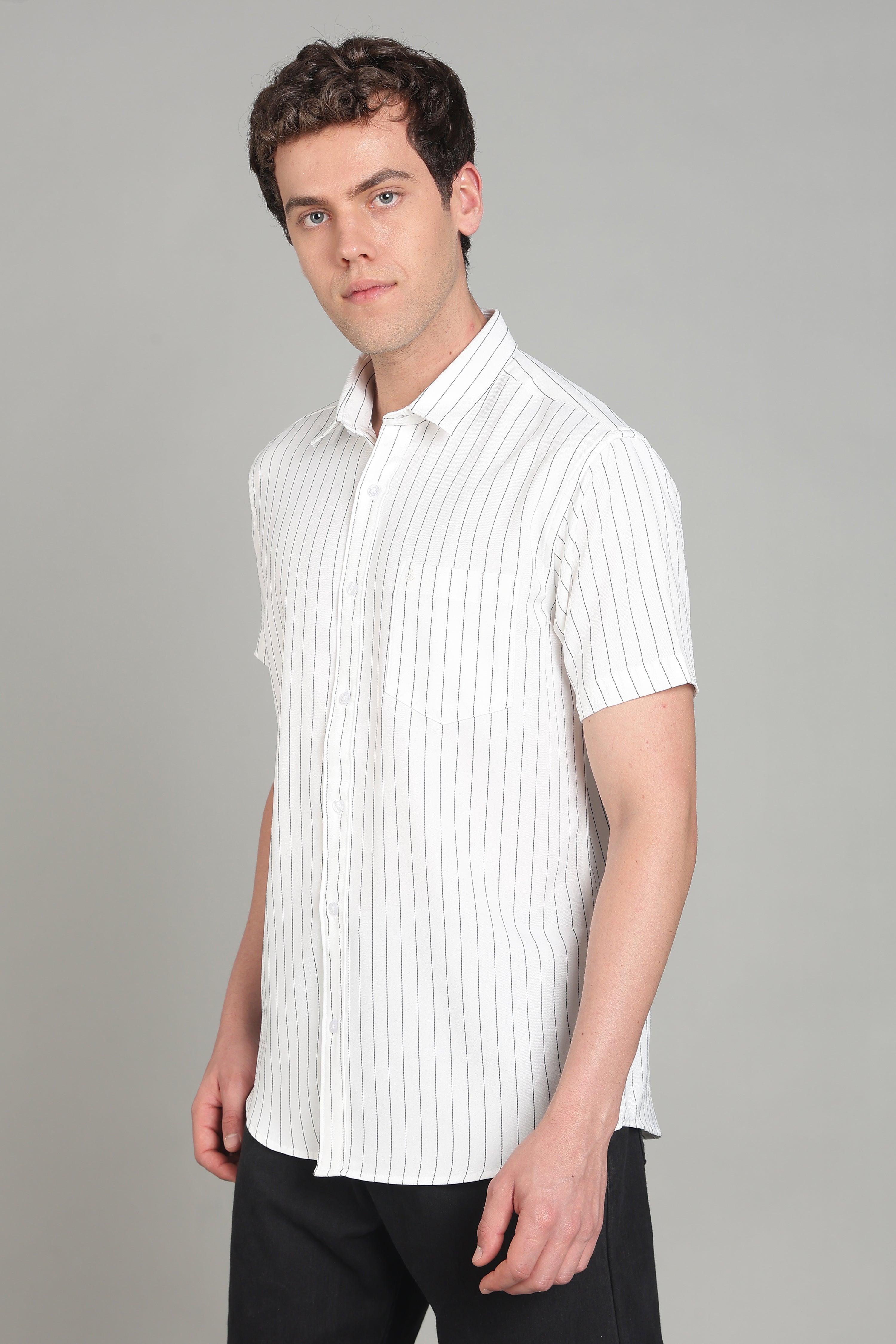Men's Half Sleeves Plain White Shirt | Imported Turkish Fabric | Casual, Office & Vacation Wear