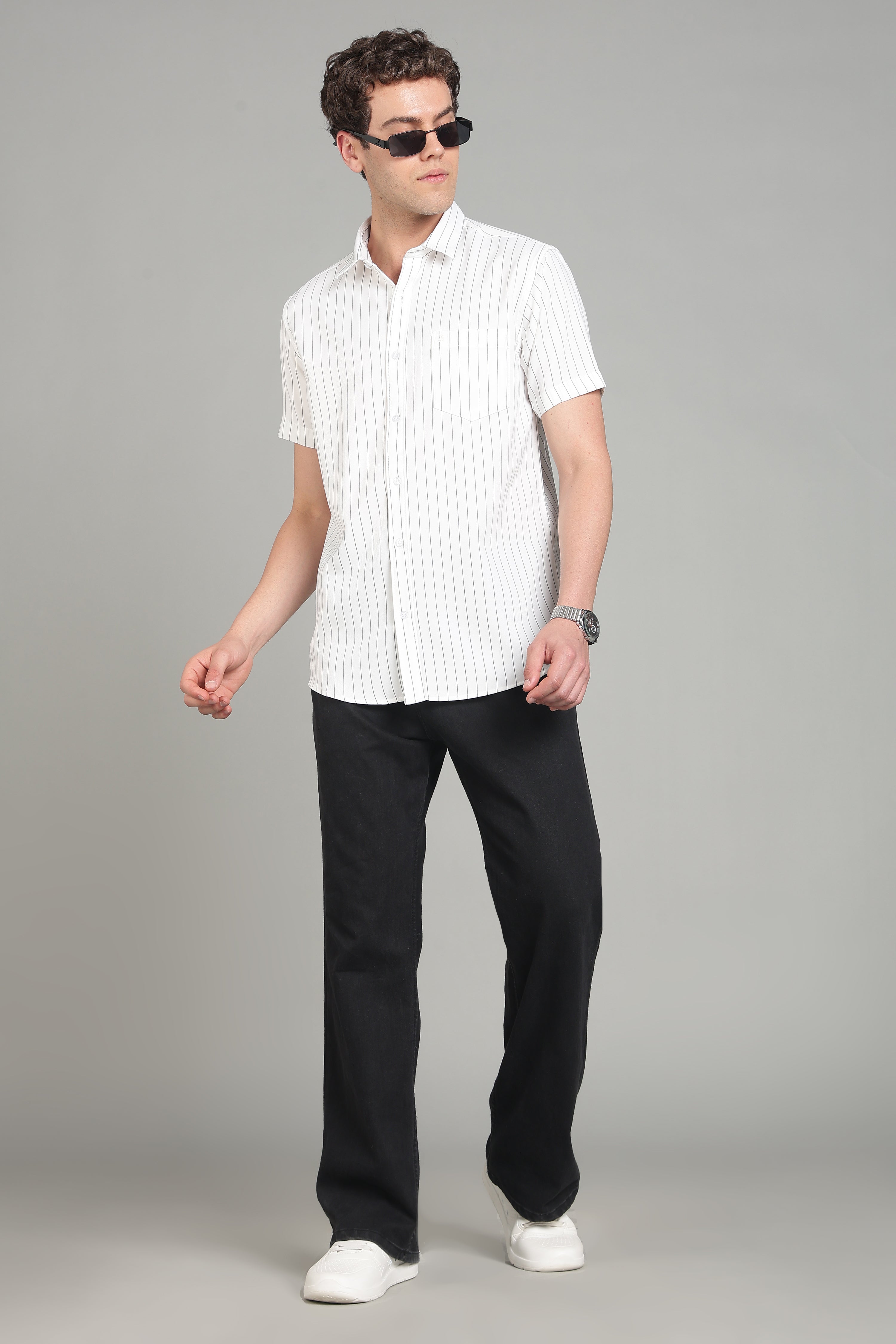 Men's Half Sleeves Plain White Shirt | Imported Turkish Fabric | Casual, Office & Vacation Wear