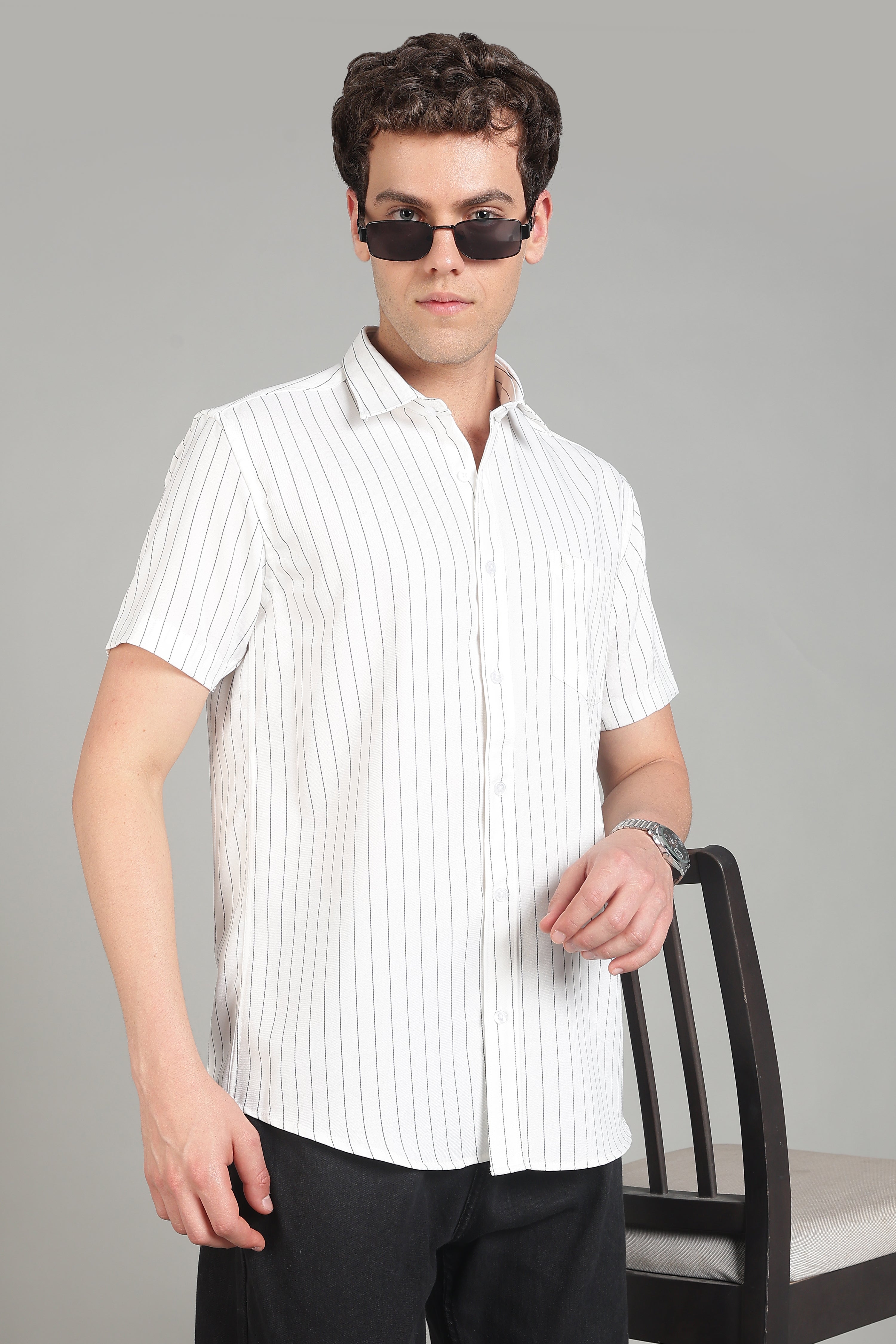 Men's Half Sleeves Plain White Shirt | Imported Turkish Fabric | Casual, Office & Vacation Wear