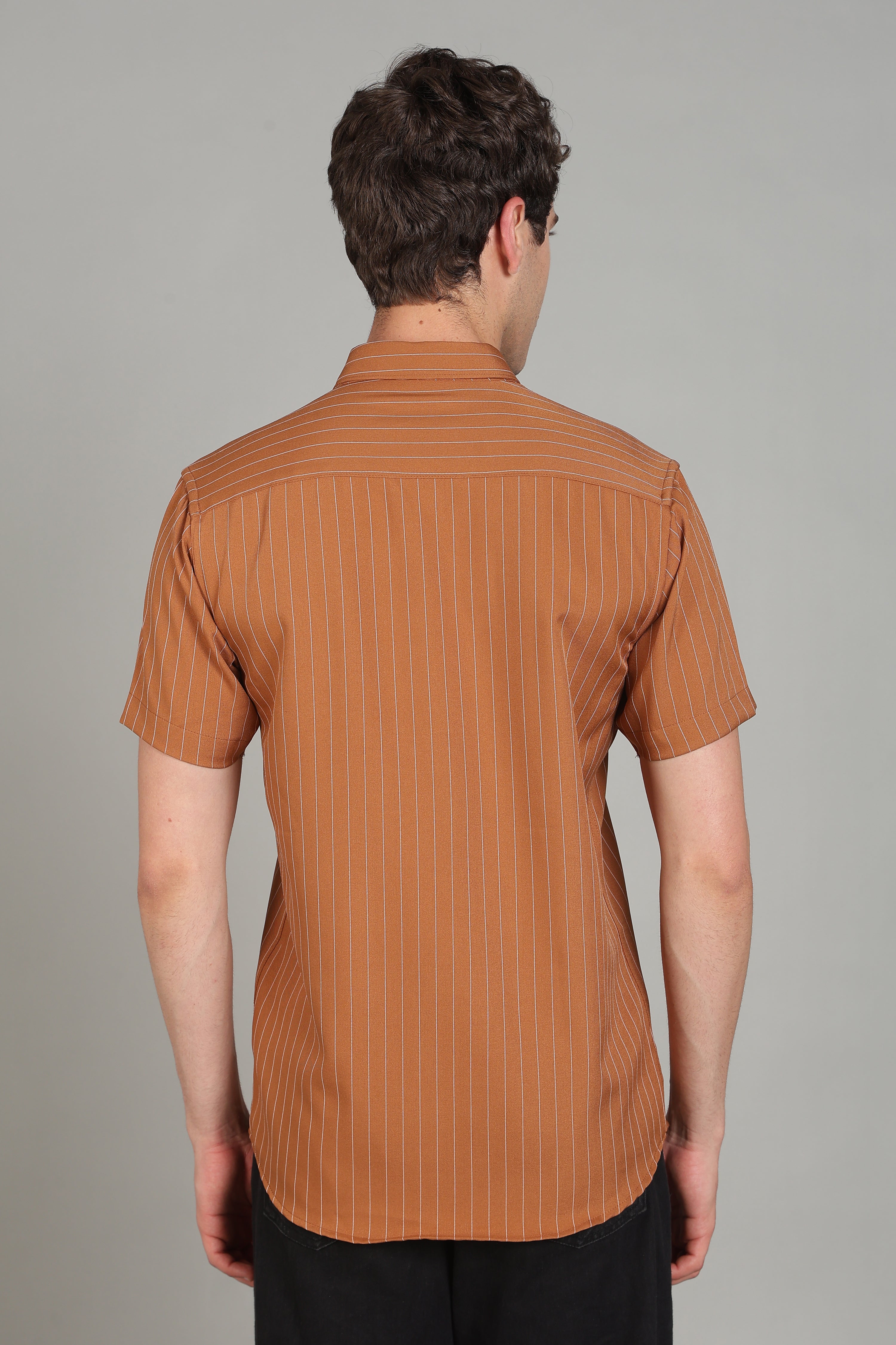 Men's Half Sleeves Plain Rust Shirt | Imported Turkish Fabric | Casual, Office & Vacation Wear