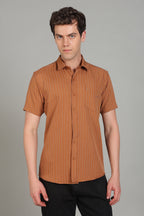 Men's Half Sleeves Plain Rust Shirt | Imported Turkish Fabric | Casual, Office & Vacation Wear