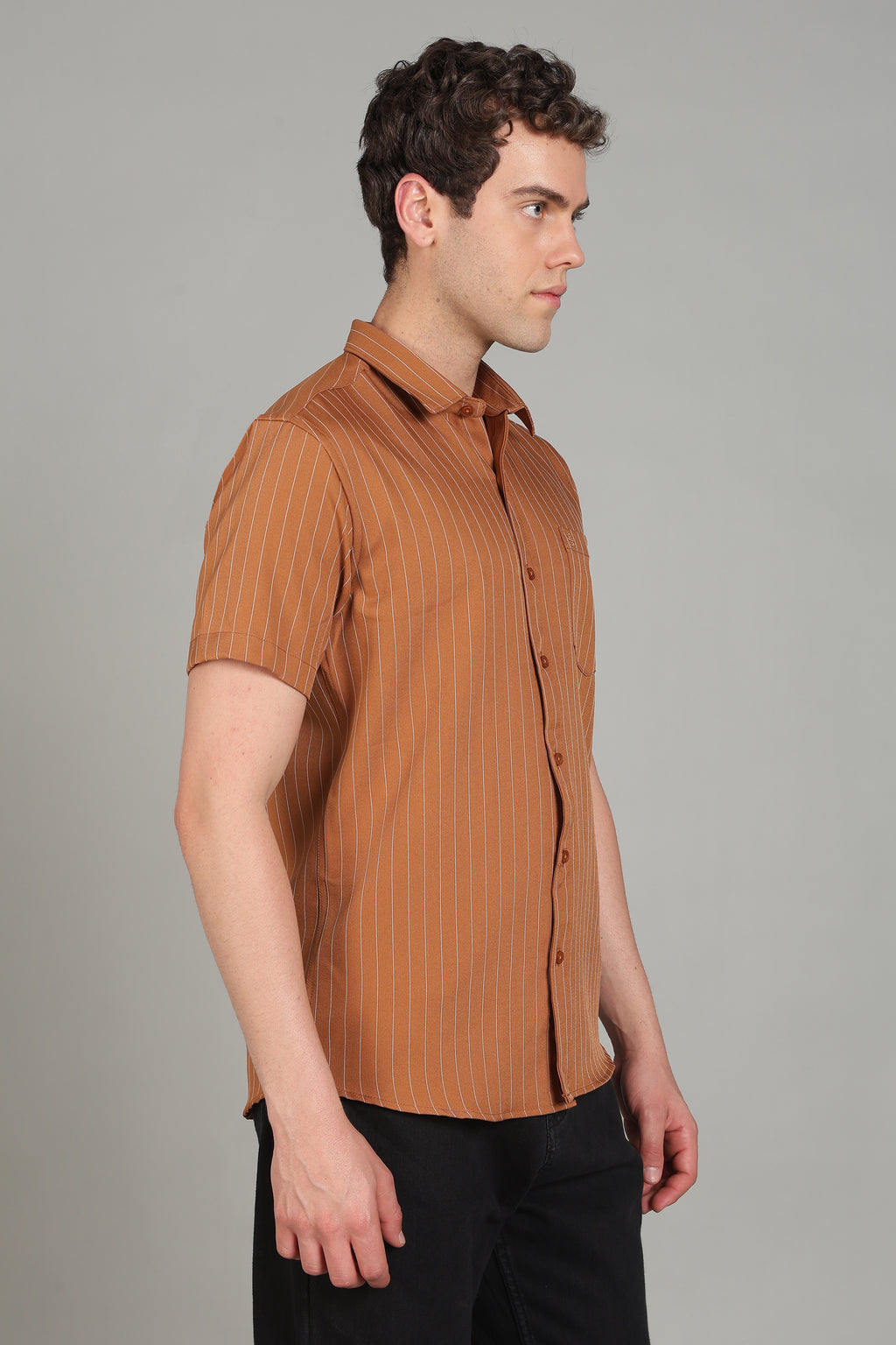 Men's Half Sleeves Plain Rust Shirt | Imported Turkish Fabric | Casual, Office & Vacation Wear
