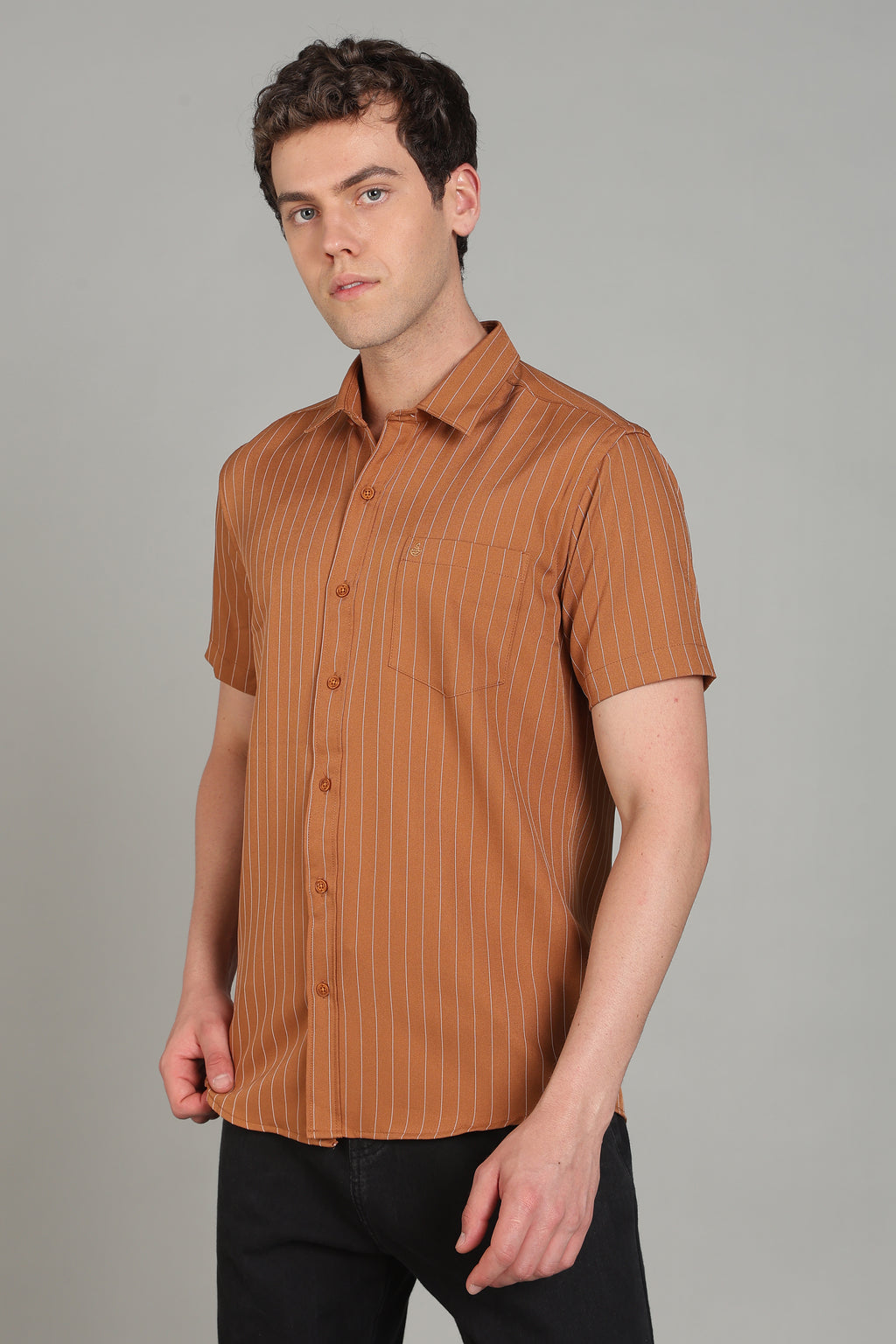Men's Half Sleeves Plain Rust Shirt | Imported Turkish Fabric | Casual, Office & Vacation Wear