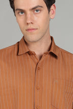 Men's Half Sleeves Plain Rust Shirt | Imported Turkish Fabric | Casual, Office & Vacation Wear