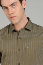 Men's Half Sleeves Plain Olive Shirt | Imported Turkish Fabric | Casual, Office & Vacation Wear