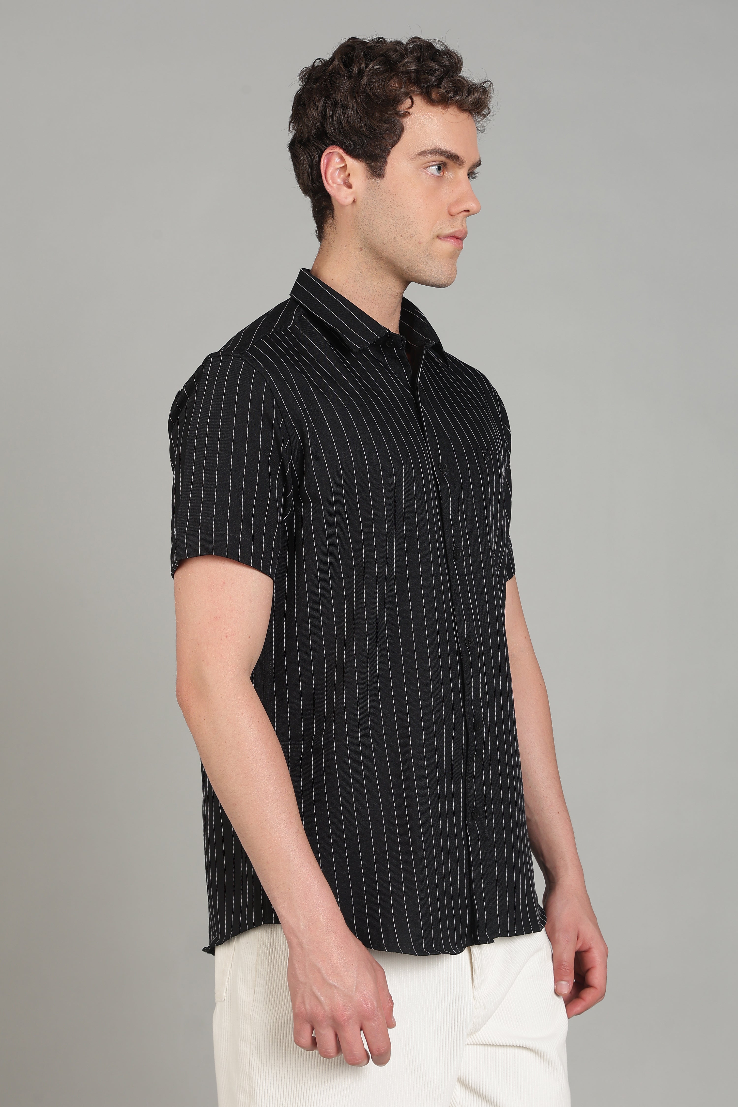 Men's Half Sleeves Plain Black Shirt | Imported Turkish Fabric | Casual, Office & Vacation Wear