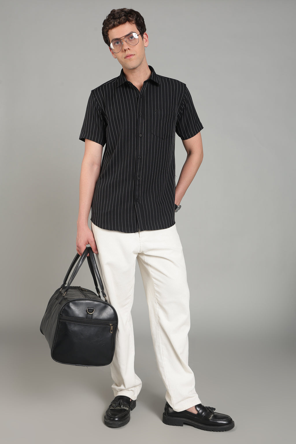 Men's Half Sleeves Plain Black Shirt | Imported Turkish Fabric | Casual, Office & Vacation Wear