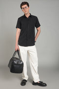 Men's Half Sleeves Plain Black Shirt | Imported Turkish Fabric | Casual, Office & Vacation Wear