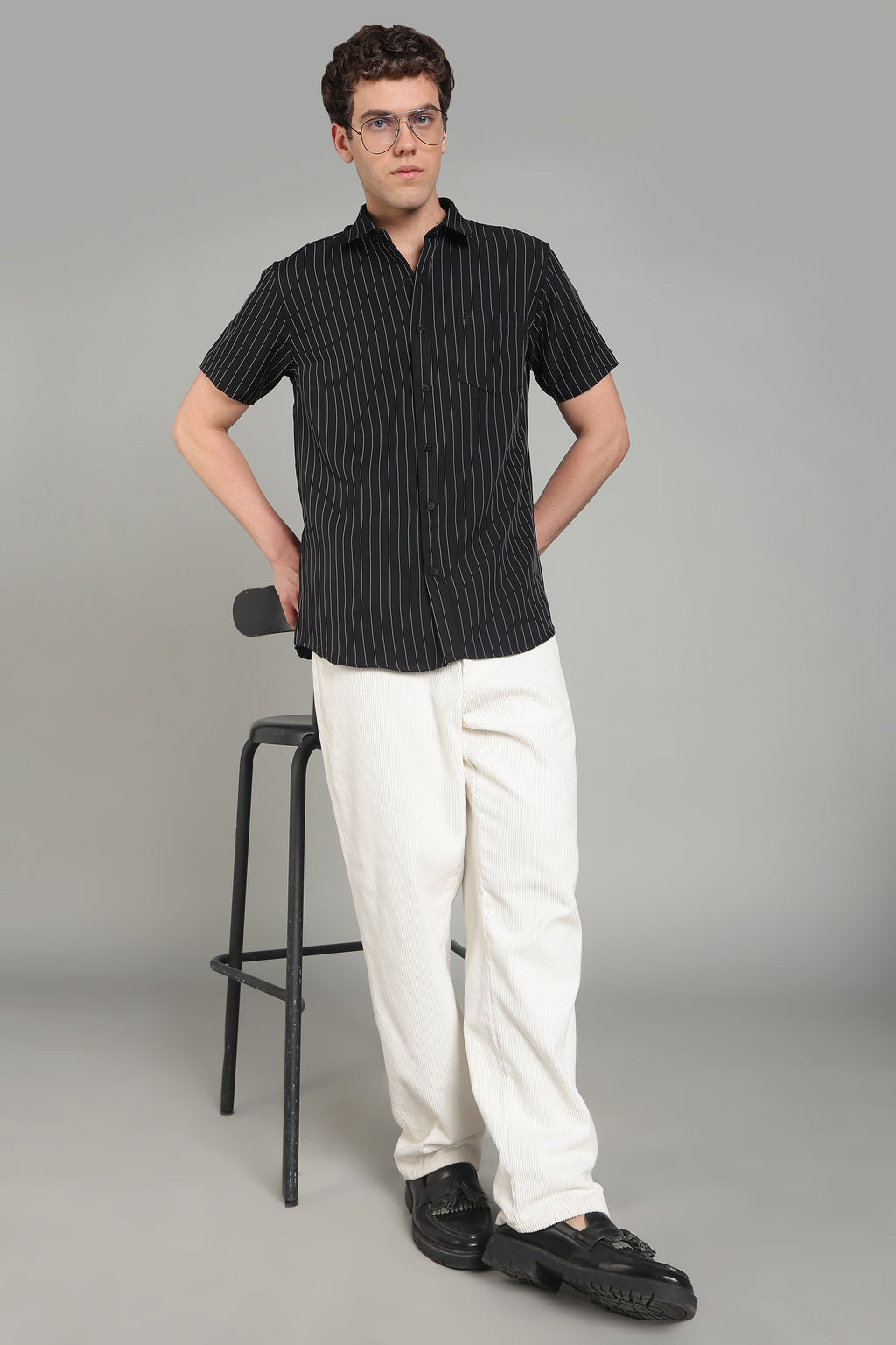 Men's Half Sleeves Plain Black Shirt | Imported Turkish Fabric | Casual, Office & Vacation Wear