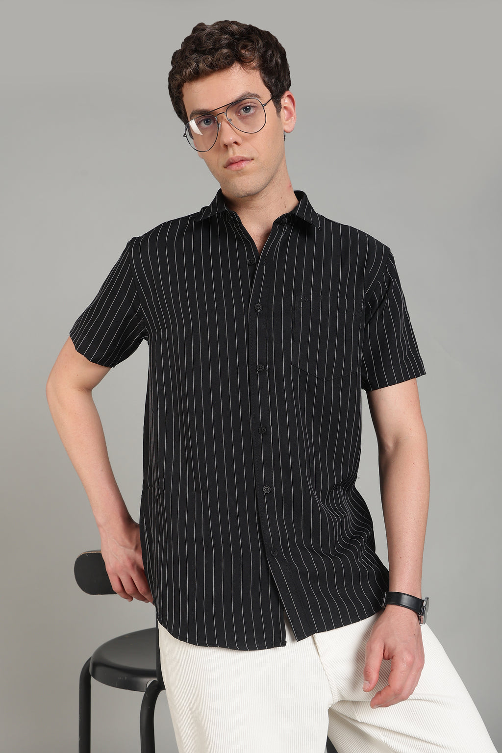 Men's Half Sleeves Plain Black Shirt | Imported Turkish Fabric | Casual, Office & Vacation Wear