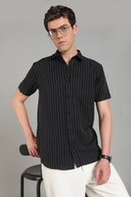 Men's Half Sleeves Plain Black Shirt | Imported Turkish Fabric | Casual, Office & Vacation Wear