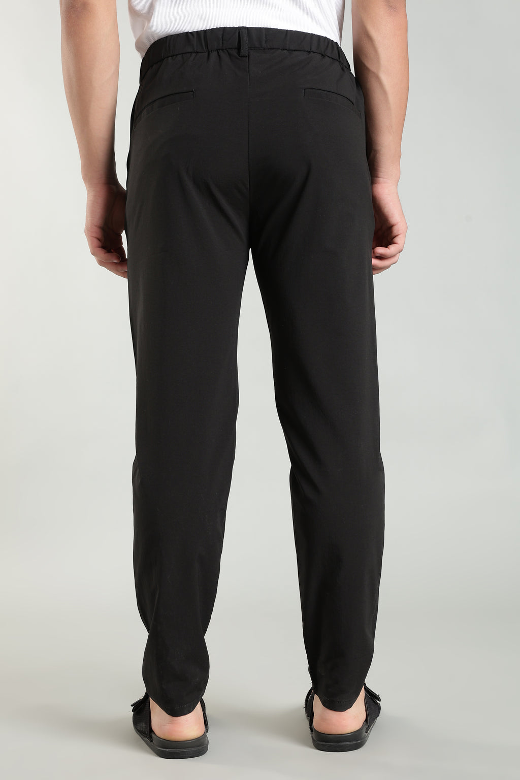 Men's Plain Black Trousers | Linen Blend Fabric| Casual, Office, Vacation Wear