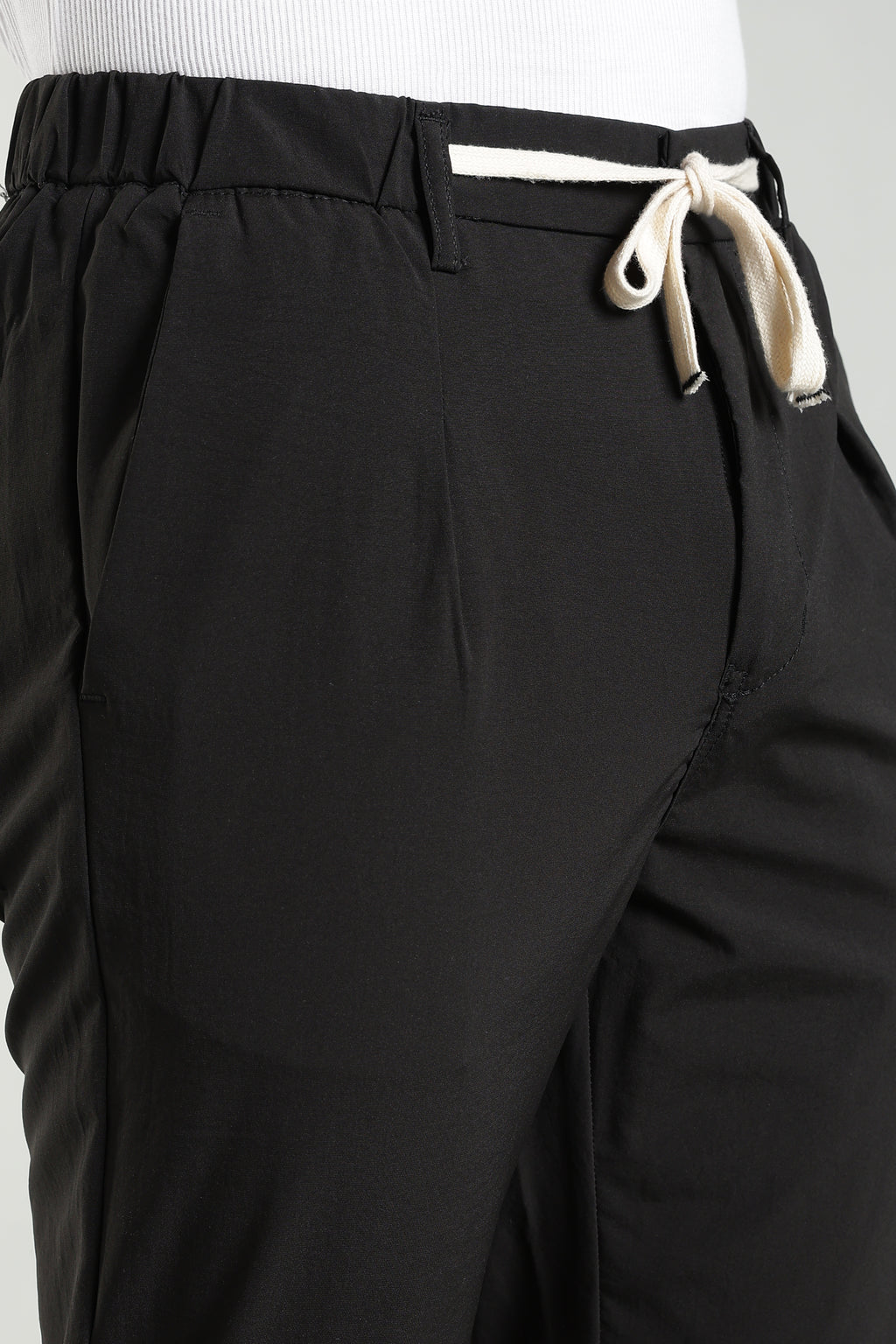 Men's Plain Black Trousers | Linen Blend Fabric| Casual, Office, Vacation Wear