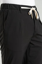 Men's Plain Black Trousers | Linen Blend Fabric| Casual, Office, Vacation Wear