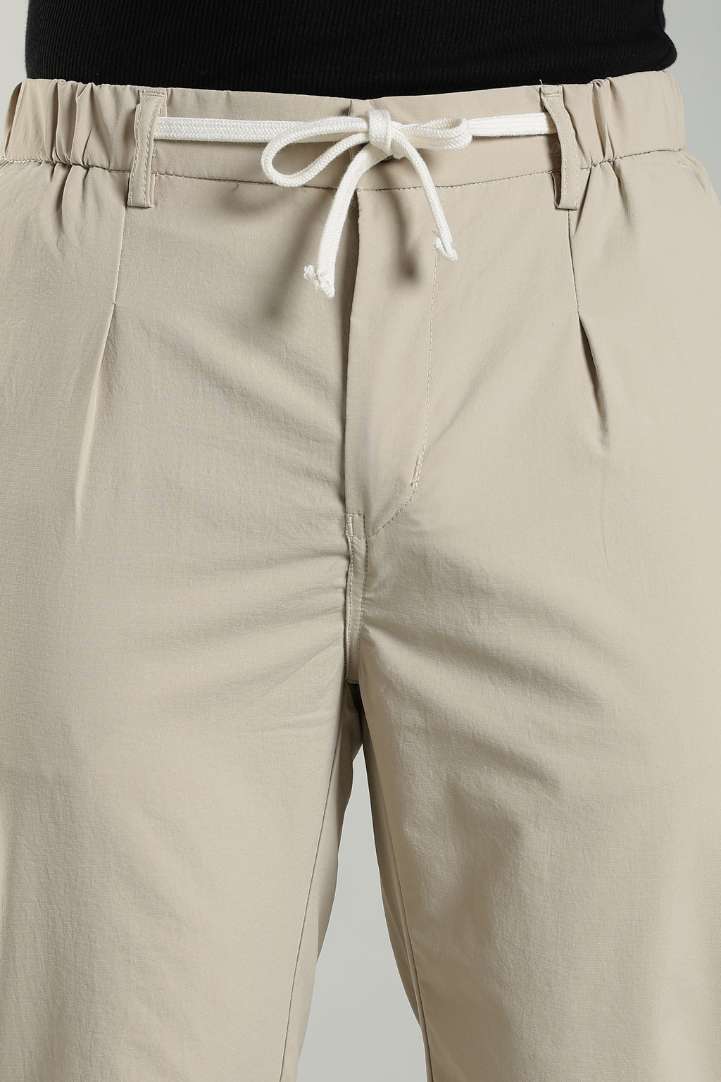 Linen Blend Casual Trousers For Men | Beige
