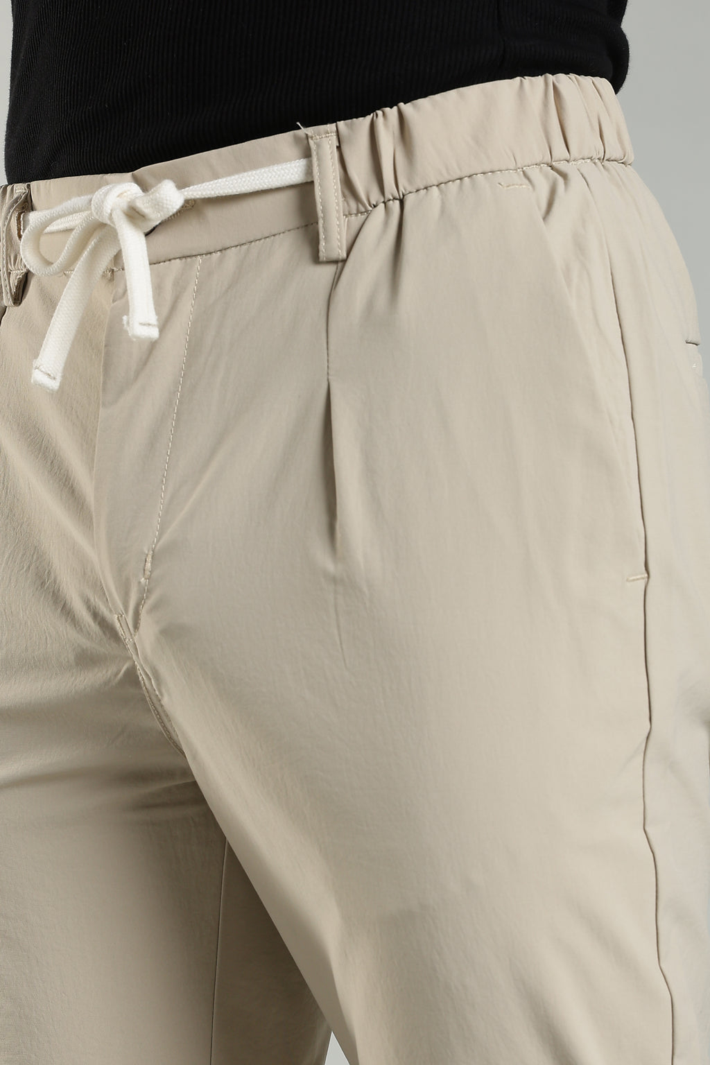 Linen Blend Casual Trousers For Men | Beige