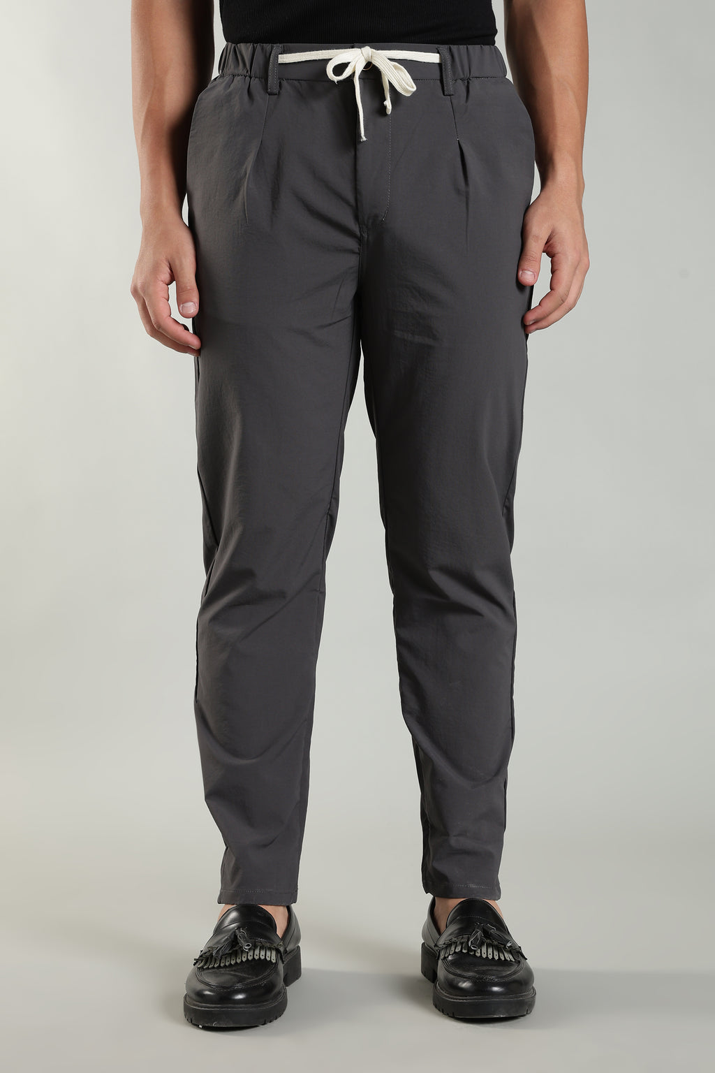 Men's Plain Grey Trousers | Linen Blend Fabric| Casual, Office, Vacation Wear