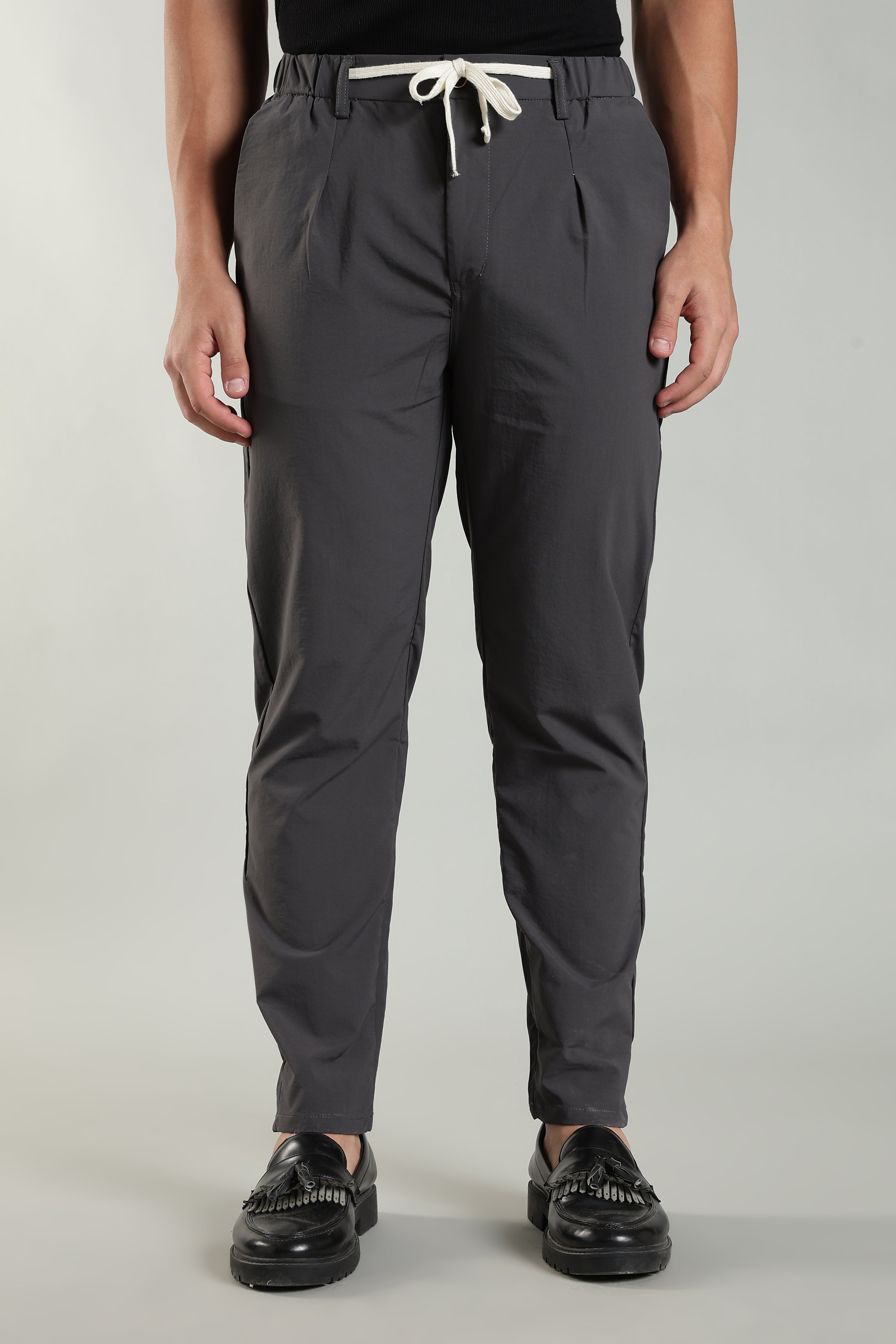 Men's Plain Grey Trousers | Linen Blend Fabric| Casual, Office, Vacation Wear