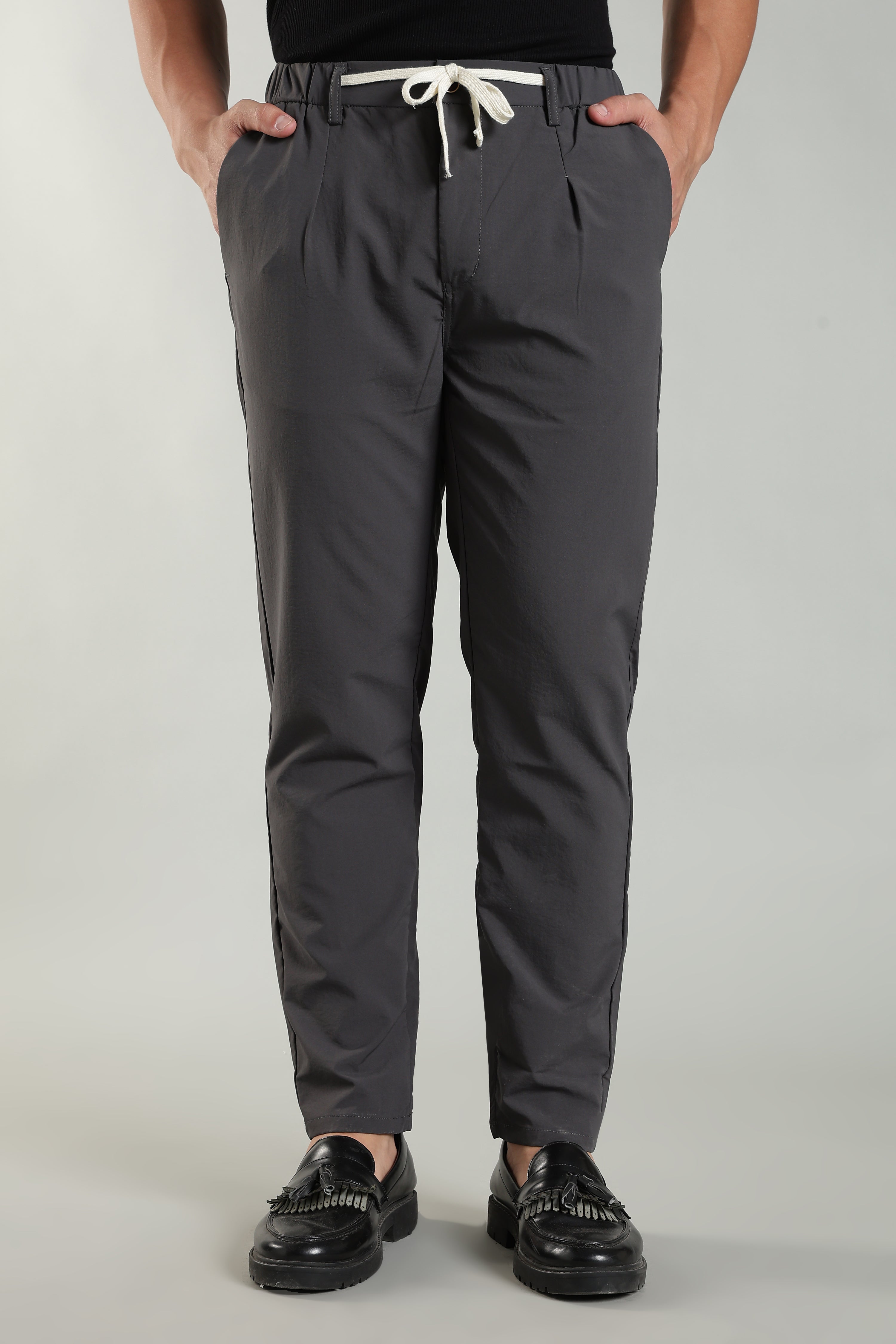 Men's Plain Grey Trousers | Linen Blend Fabric| Casual, Office, Vacation Wear