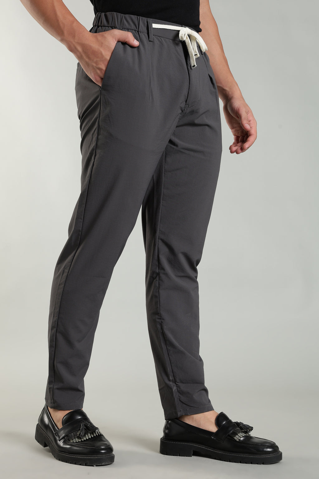 Men's Plain Grey Trousers | Linen Blend Fabric| Casual, Office, Vacation Wear