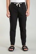 Men's Plain Black Trousers | Linen Blend Fabric| Casual, Office, Vacation Wear
