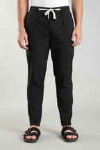 Men's Plain Black Trousers | Linen Blend Fabric| Casual, Office, Vacation Wear