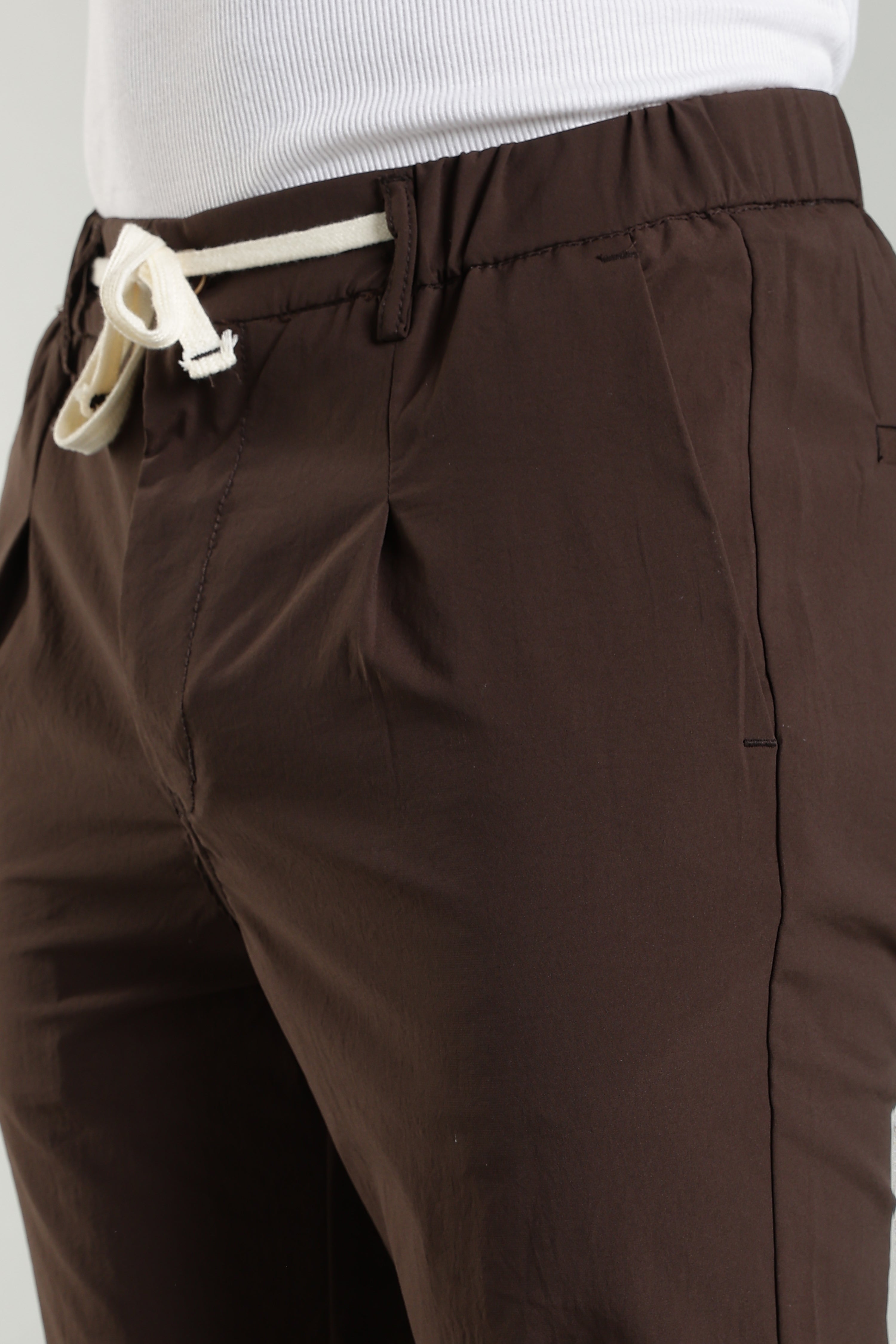Men's Plain Brown Trousers | Linen Blend Fabric| Casual, Office, Vacation Wear