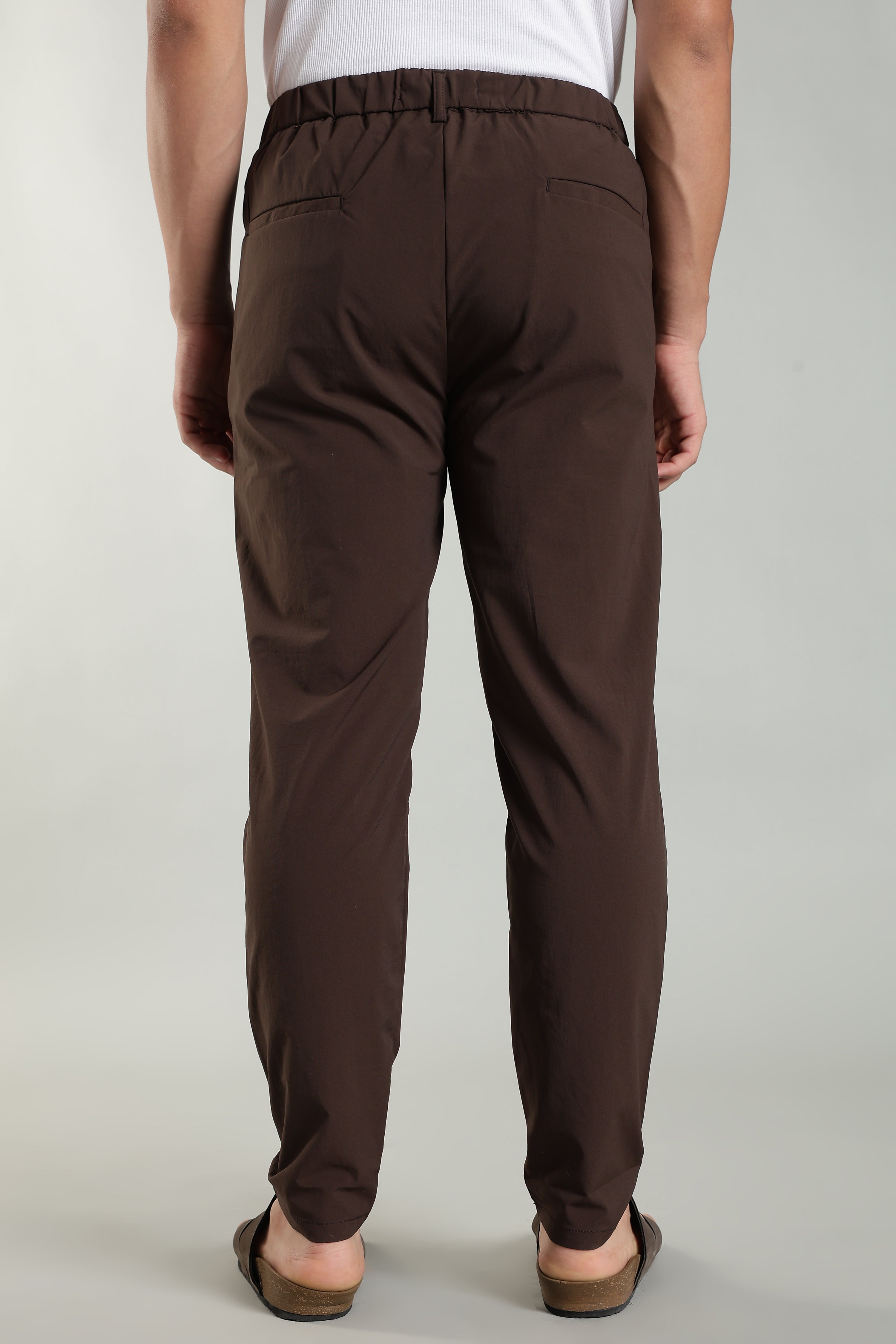 Men's Plain Brown Trousers | Linen Blend Fabric| Casual, Office, Vacation Wear