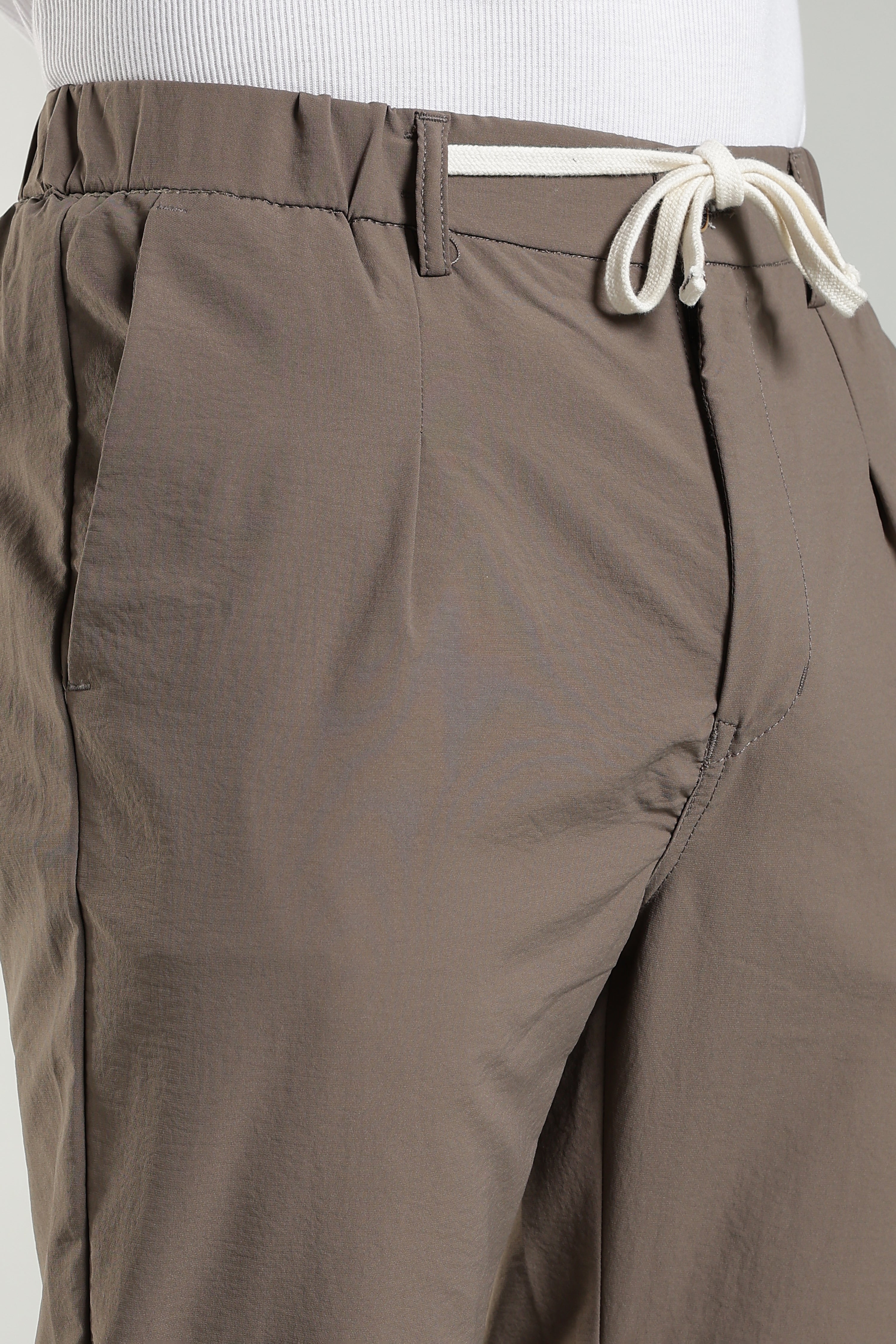 Men's Plain Brown Trousers | Linen Blend Fabric| Casual, Office, Vacation Wear