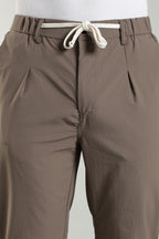 Men's Plain Brown Trousers | Linen Blend Fabric| Casual, Office, Vacation Wear