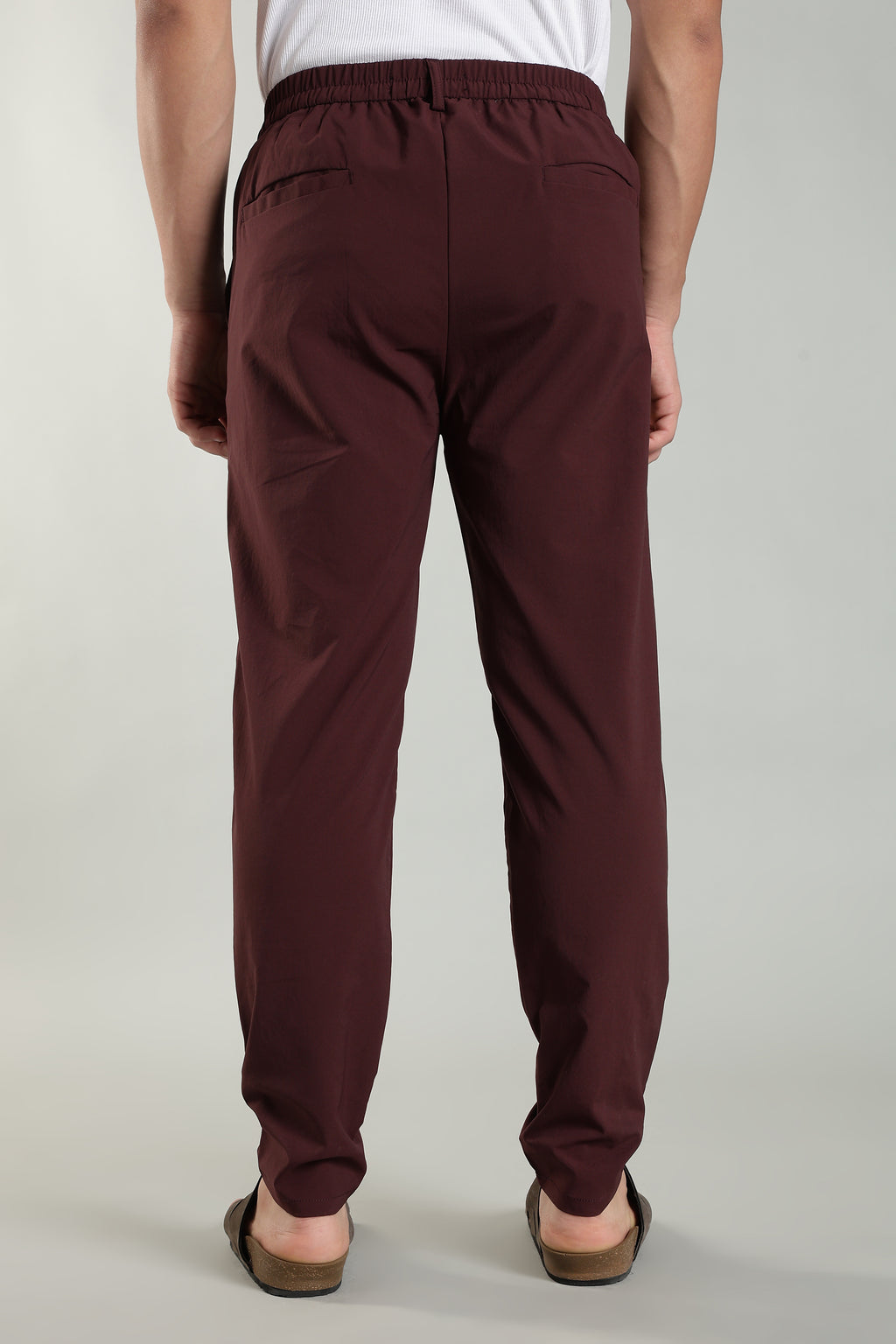 Men's Plain Maroon Trousers | Linen Blend Fabric| Casual, Office, Vacation Wear