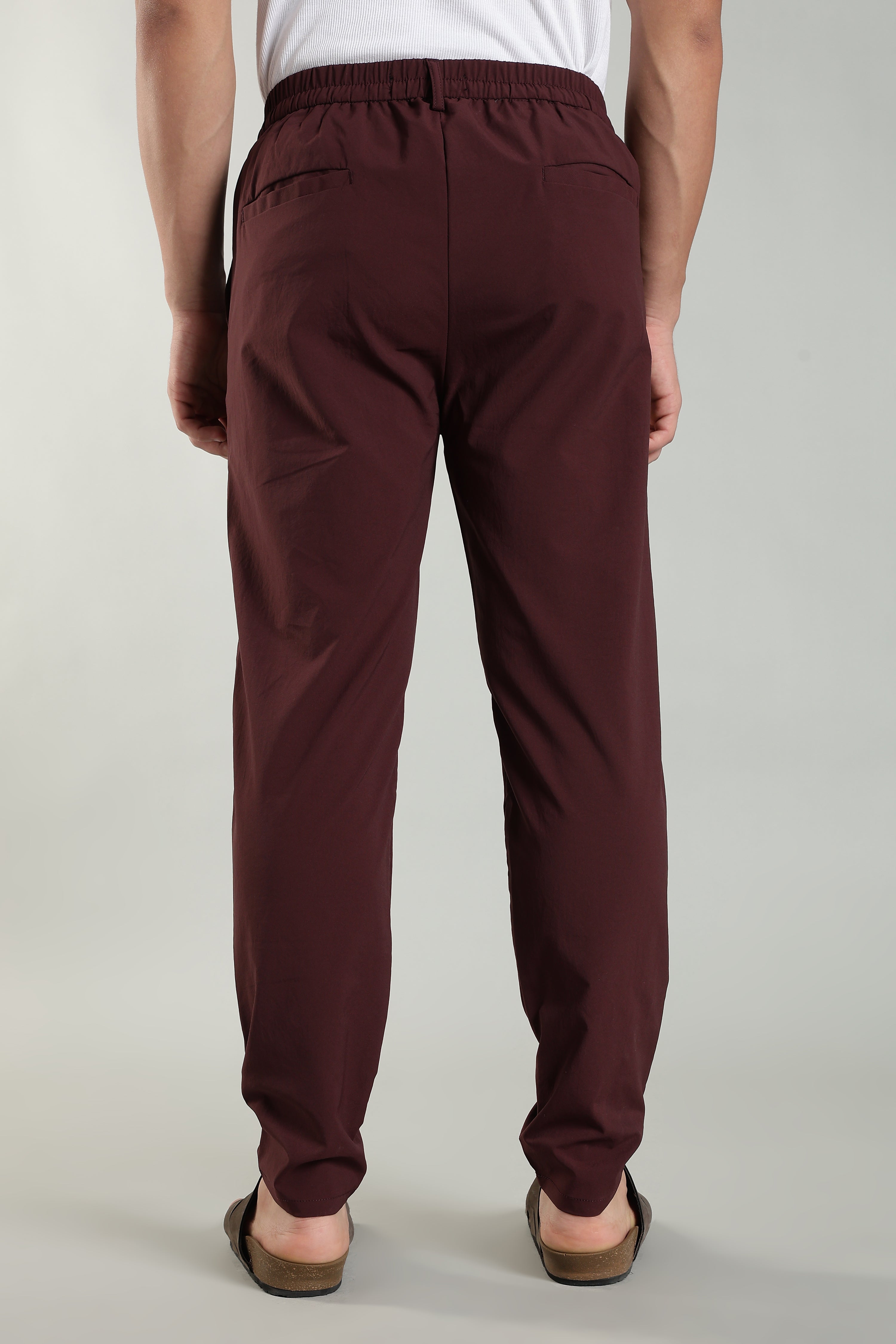Men's Plain Maroon Trousers | Linen Blend Fabric| Casual, Office, Vacation Wear