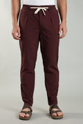 Men's Plain Maroon Trousers | Linen Blend Fabric| Casual, Office, Vacation Wear