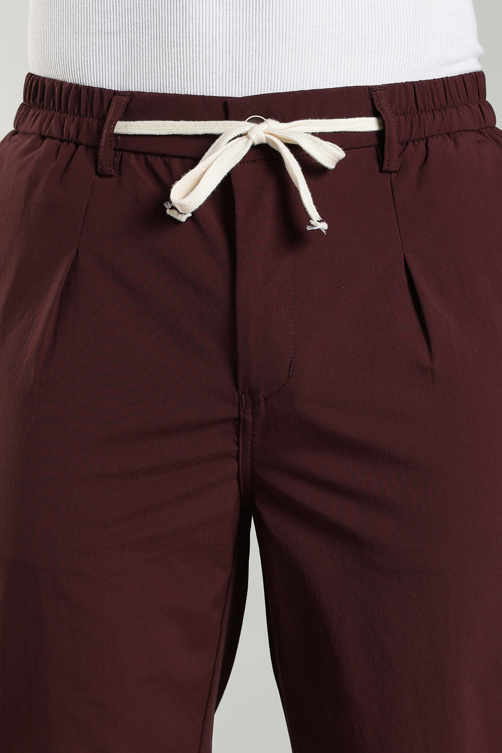 Men's Plain Maroon Trousers | Linen Blend Fabric| Casual, Office, Vacation Wear
